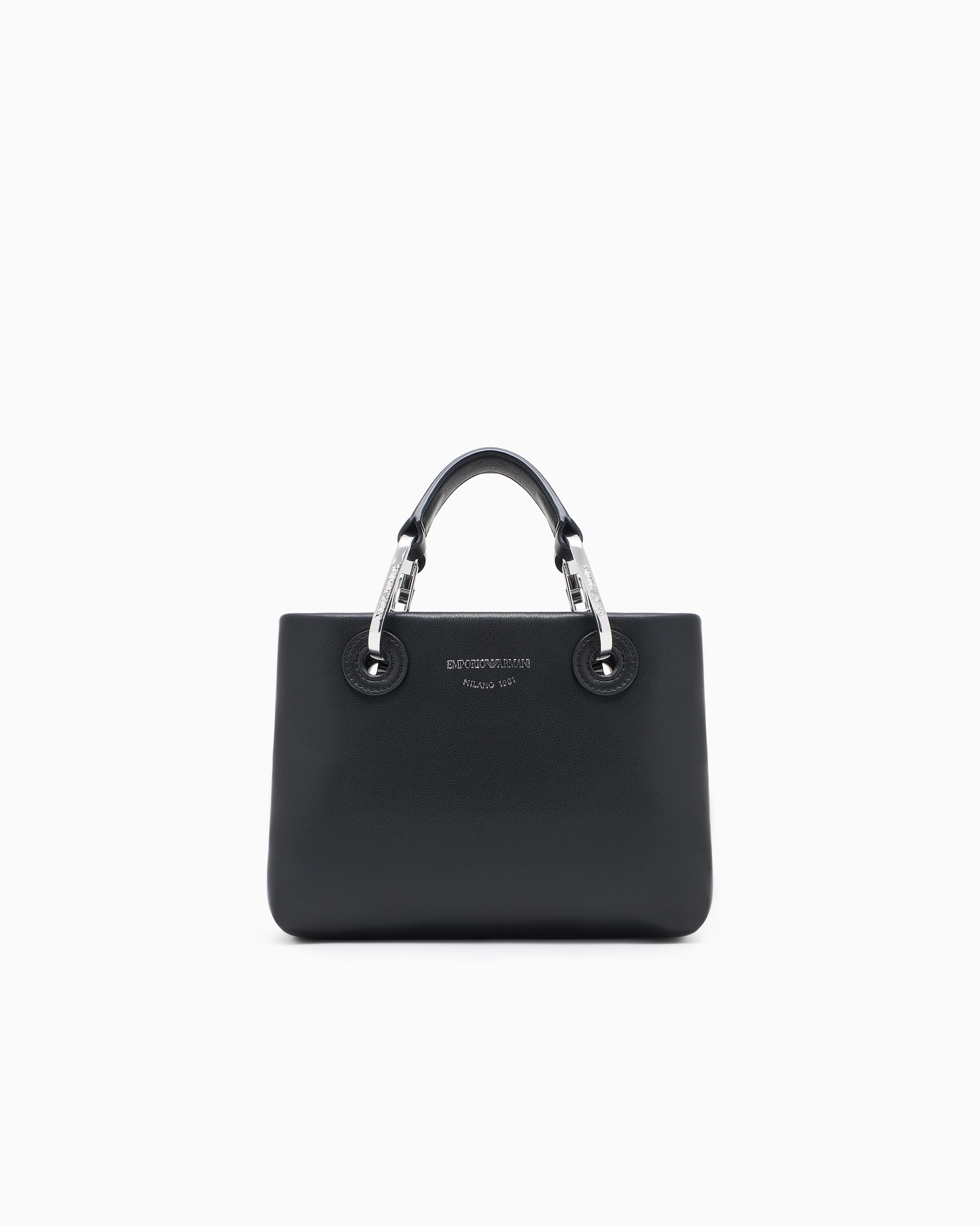 EMPORIO ARMANI Emporıo Armani Kadın Deri Geniş İç Bölmeli Kısa Ve Uzun Elden Tutma Siyah Omuz Çantası EW000382 AF18673-UC001