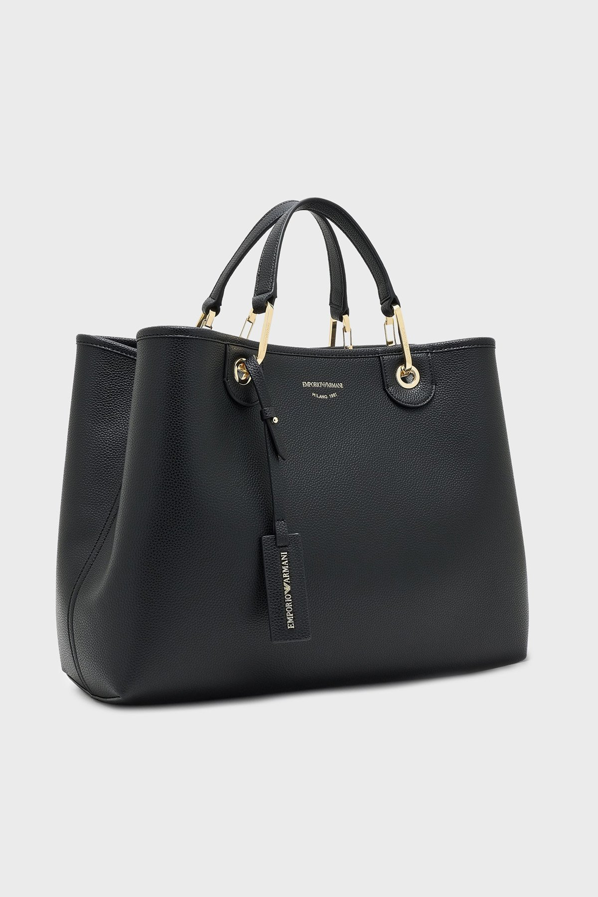 Emporio Armani Emporıo Armani Kadın Fermuar Kapama Deri Askısı Logo Desenli Ayarlanabilir Siyah Omuz Çantası EW000360 AF12103-MC032