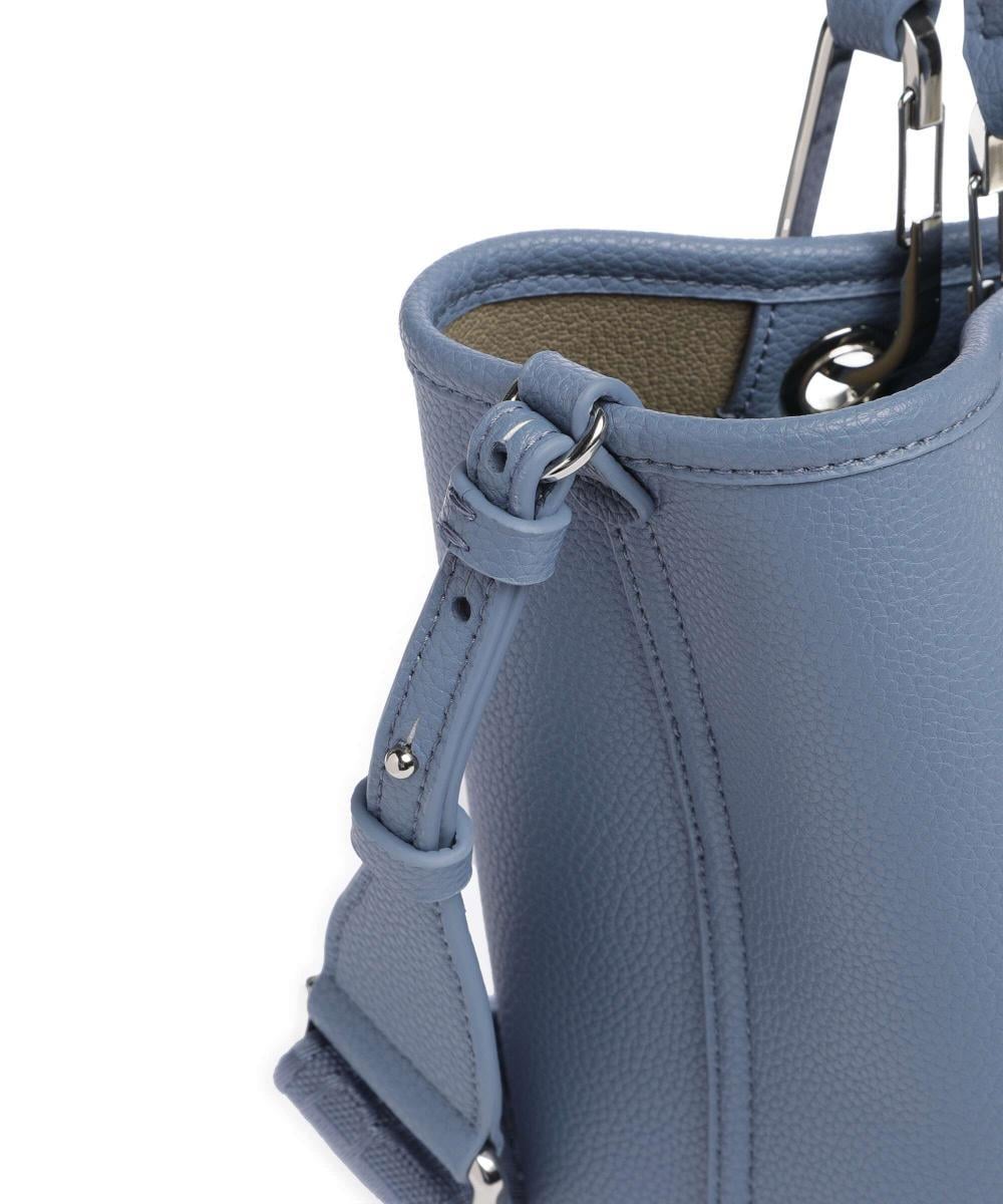 EMPORIO ARMANI Emporıo Armani Kadın Geniş Deri Kısa El Tutma Uzun Logo Detaylı Askı Mavi Omuz Çantası EW000362 AF12036-M8128