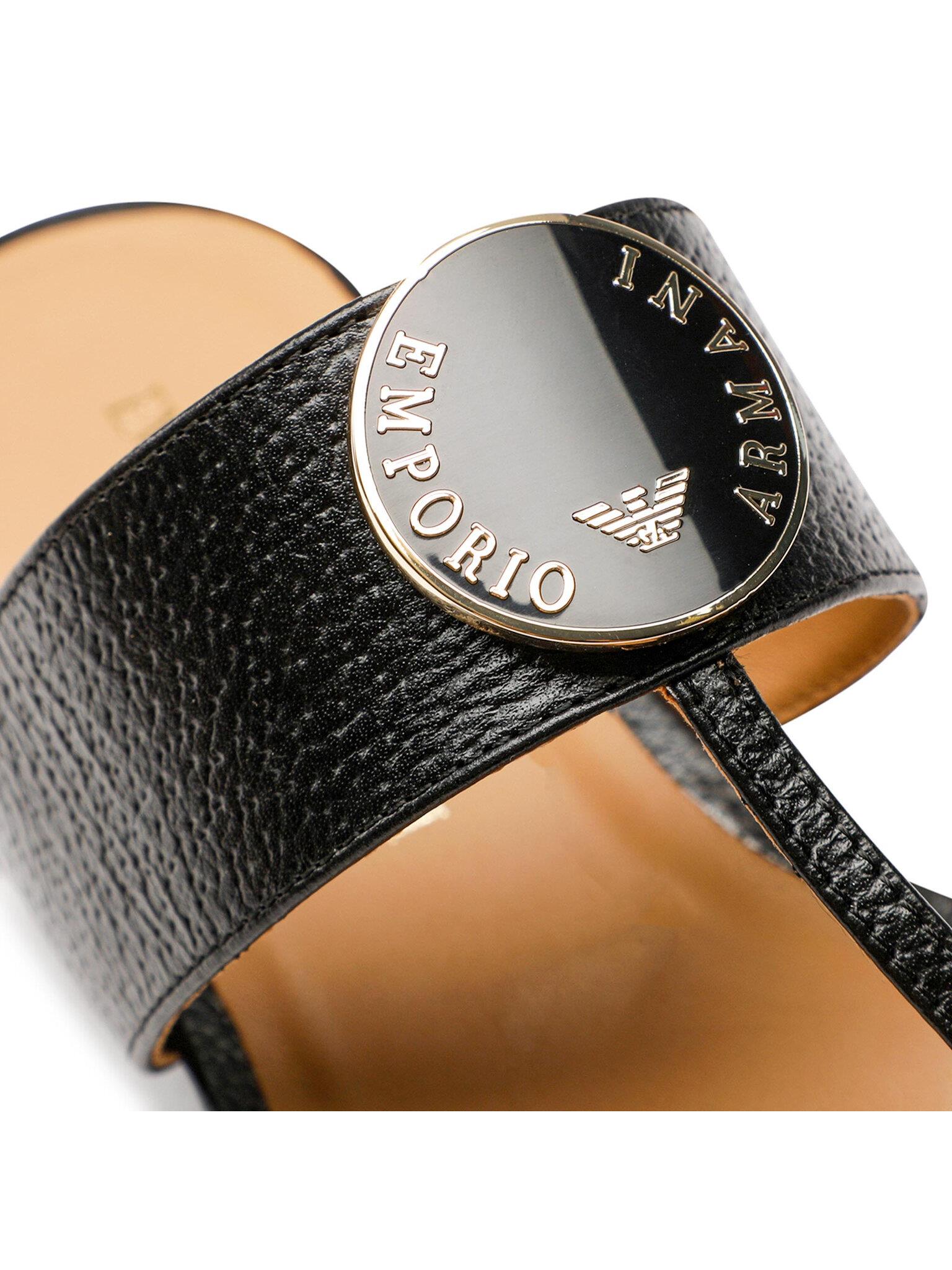 Emporio Armani Emporıo Armani Kadın İnce Tabanlı Parmak Arası Siyah Sandalet X3Q078 XF636-SIY