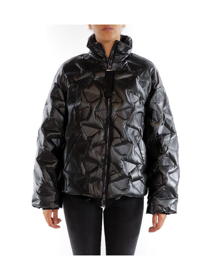 Emporio Armani Emporıo Armani Kadın Kapşonlu Yaka Marka Detaylı Fermuarlı Şişme Siyah Mont 6R2B86 2NFJZ-0999