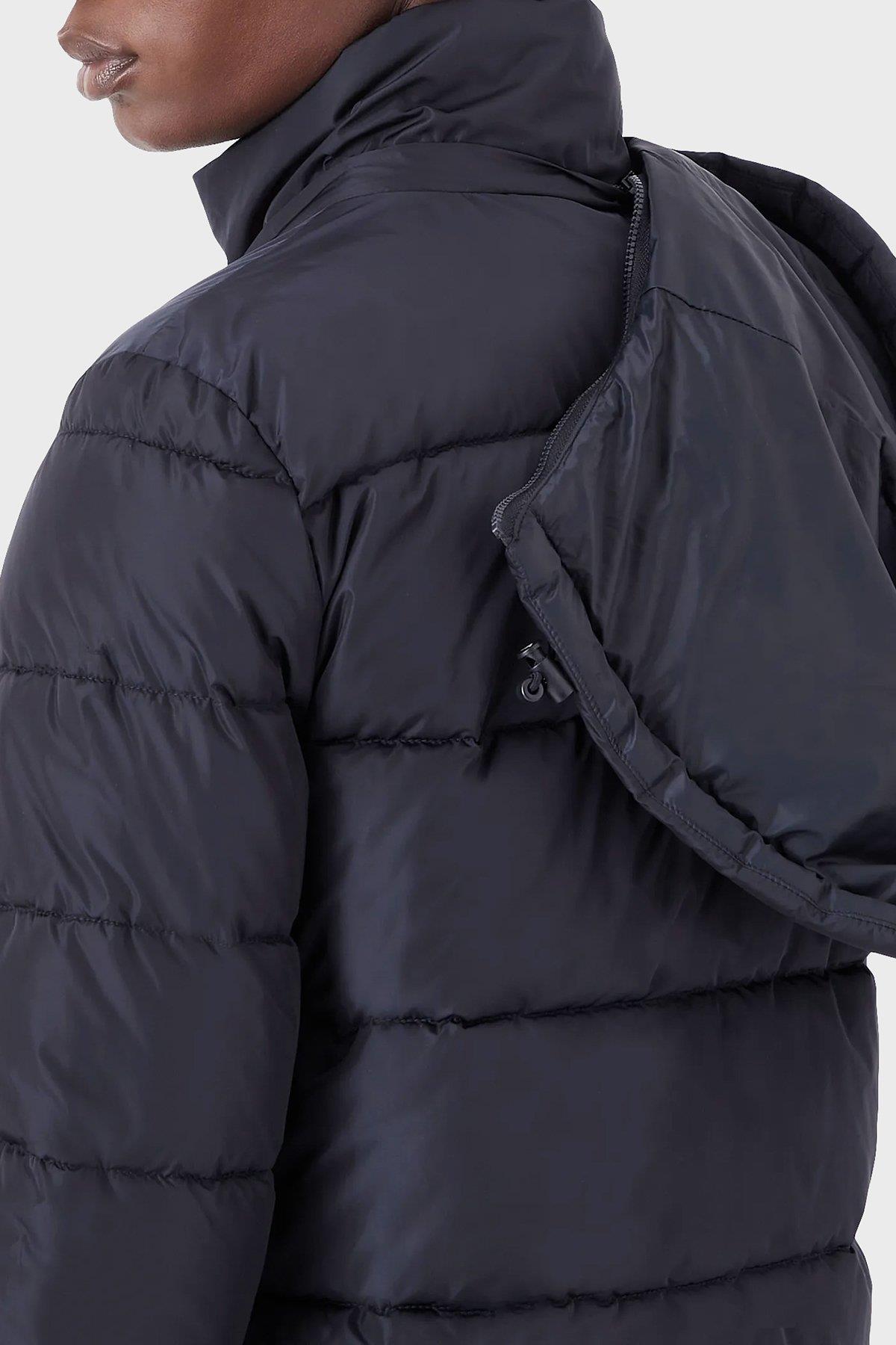 Emporio Armani Emporıo Armani Kadın Kapşonlu Logolu Fermuar Günlük Lacivert Mont 6L2B86 2NGAZ-0926