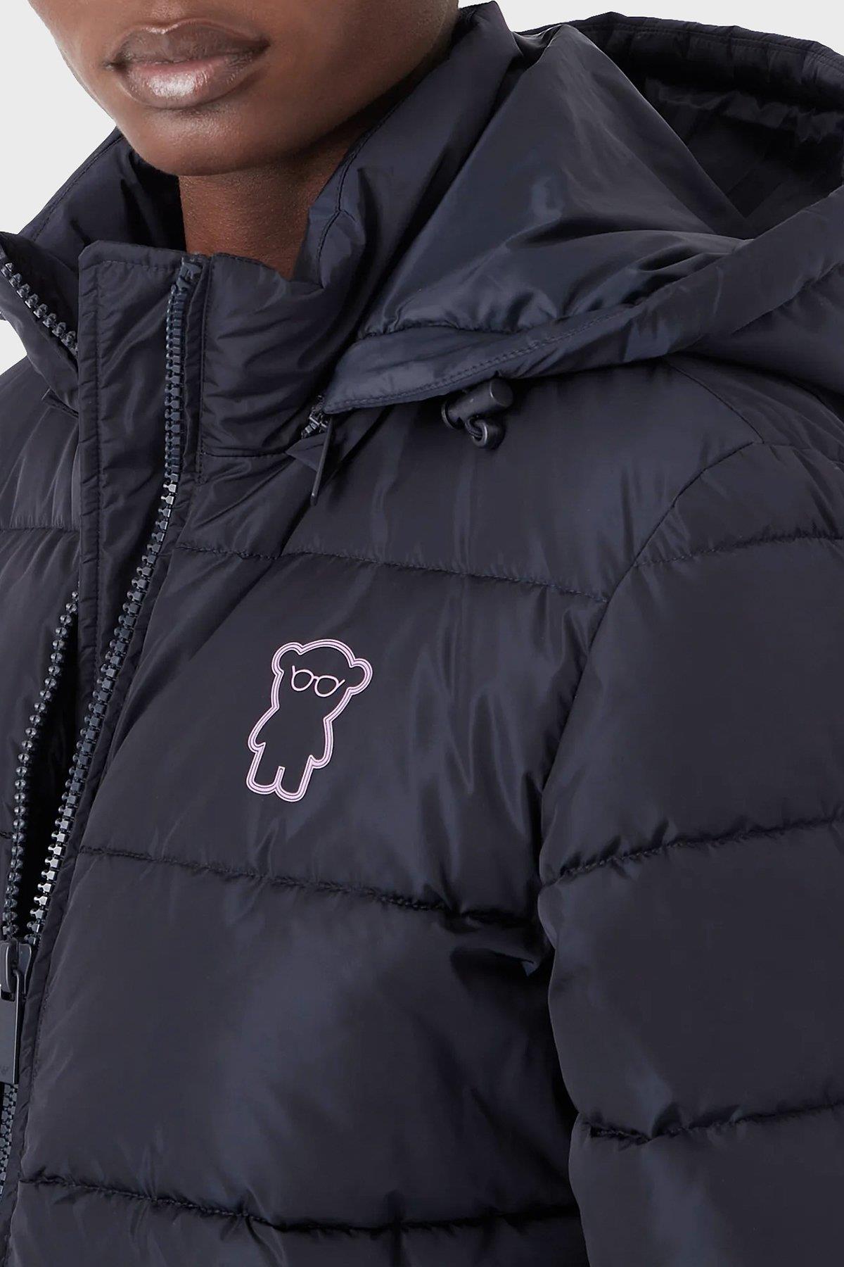 Emporio Armani Emporıo Armani Kadın Kapşonlu Logolu Fermuar Günlük Lacivert Mont 6L2B86 2NGAZ-0926