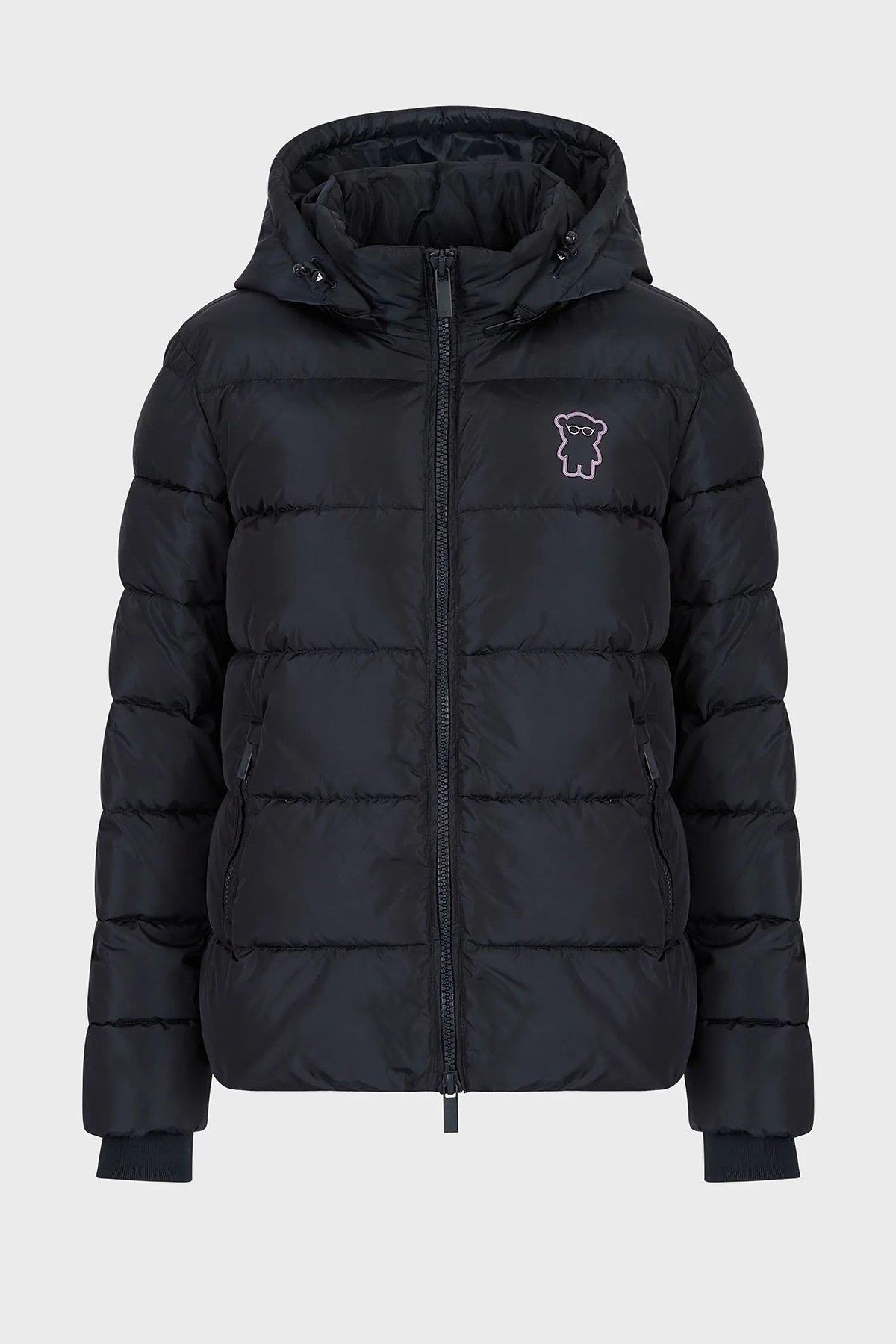 Emporio Armani Emporıo Armani Kadın Kapşonlu Logolu Fermuar Günlük Lacivert Mont 6L2B86 2NGAZ-0926