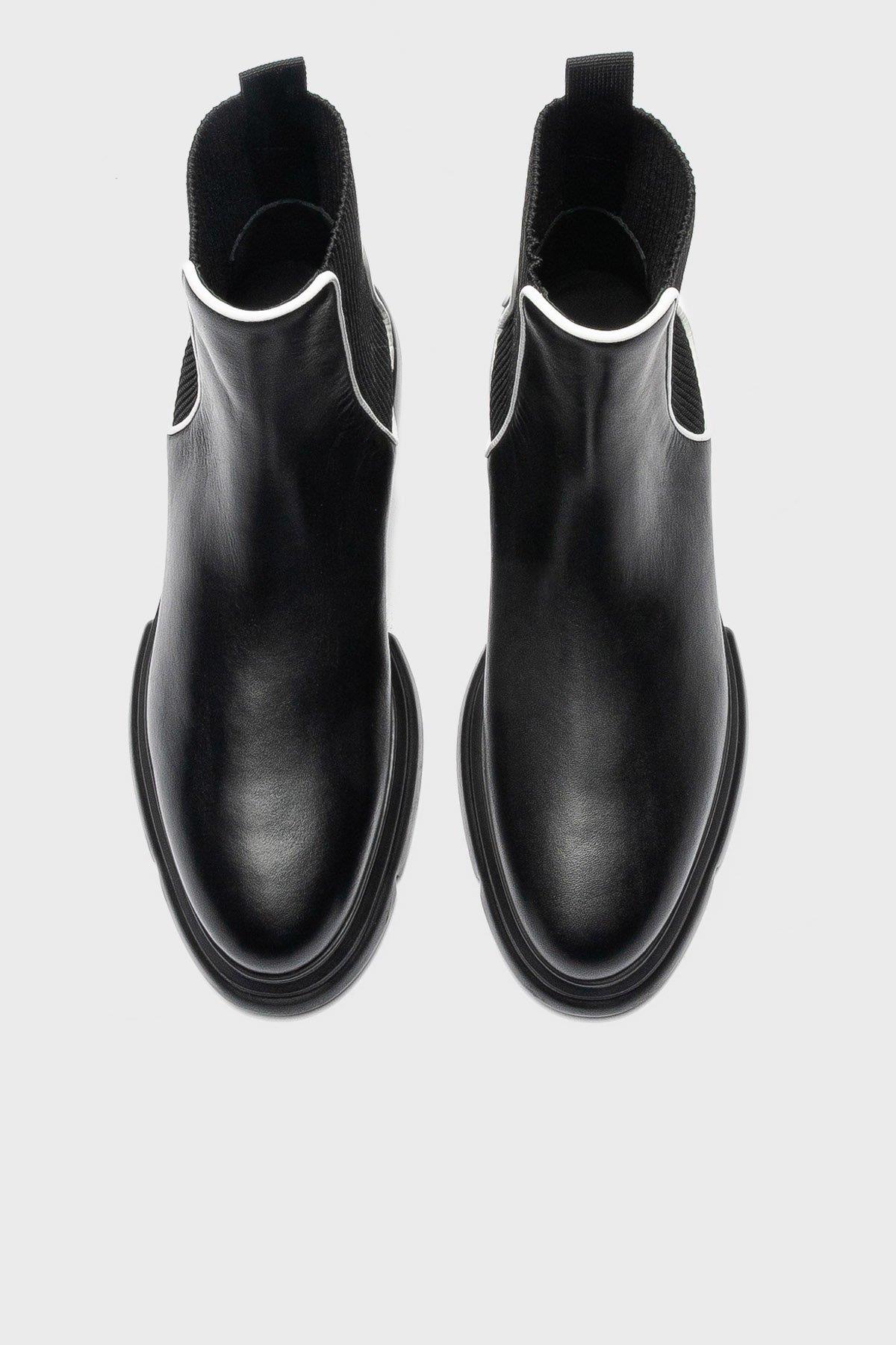 Emporio Armani Emporıo Armani Kadın Logolu Günlük Kullanım Normal Kalıp Kapamasız Siyah Bot & Bootie X3M354 XN687-K485