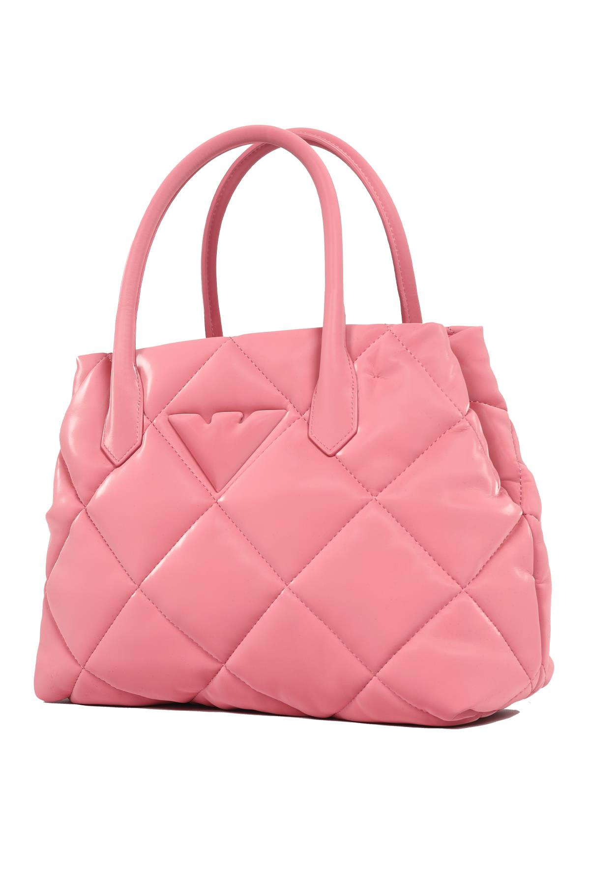 Emporio Armani Emporıo Armani Kadın Logolu Deri Fermuarlı Günlük Kullanım Pembe Omuz Çantası Y3D269 YWE7E-80062