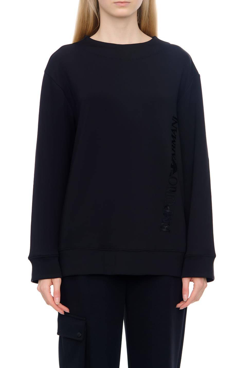 Emporio Armani Emporıo Armani Kadın Marka Logo Detaylı Bisiklet Yaka Regular Fit Siyah Sweatshirt 6R2M7J 2JXGZ-0999