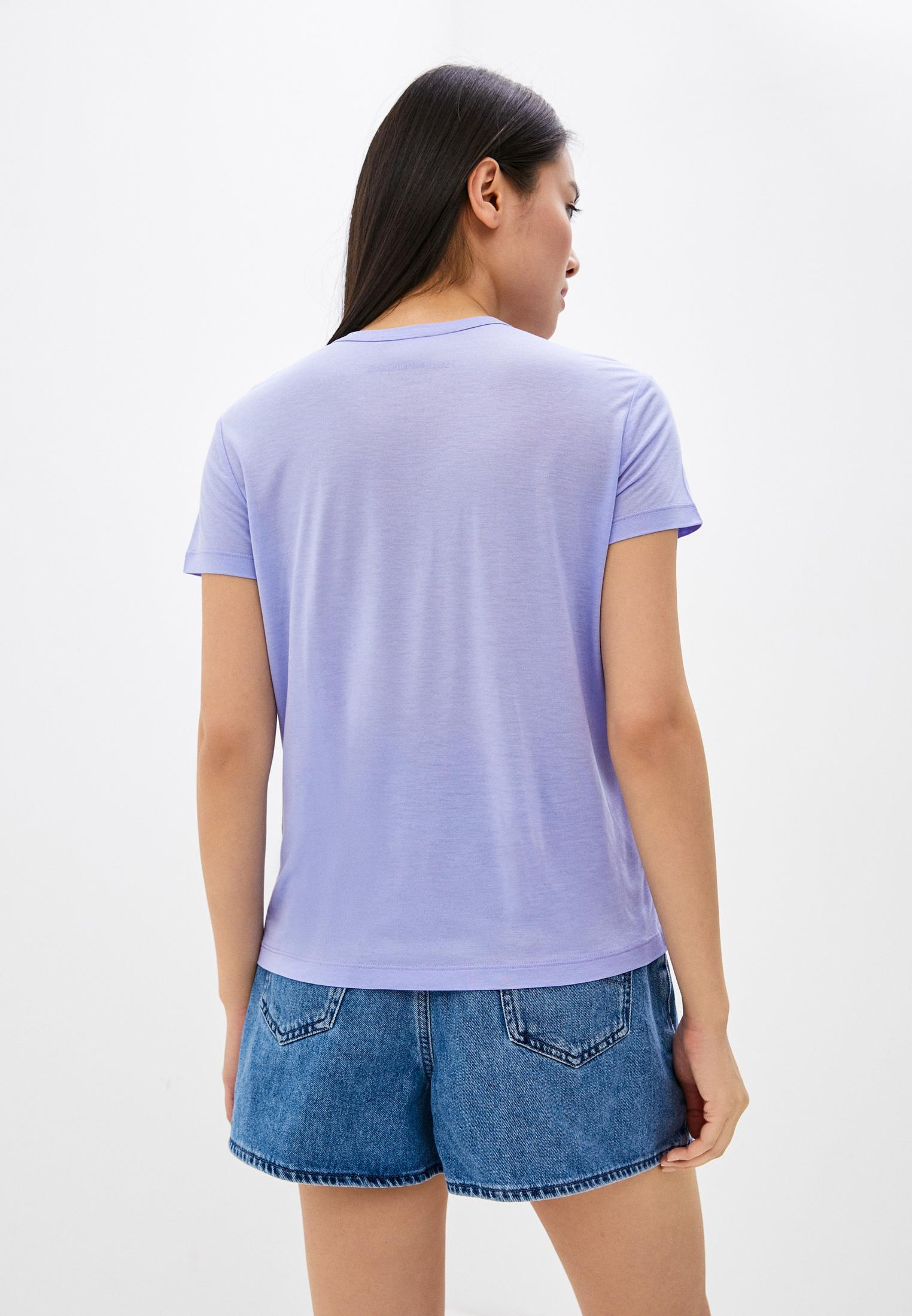 Emporio Armani Emporıo Armani Kadın Marka Logolu Organik Pamuklu Kısa Kollu Lila T-Shirt 3K2T7F 2JRAZ-LİLA
