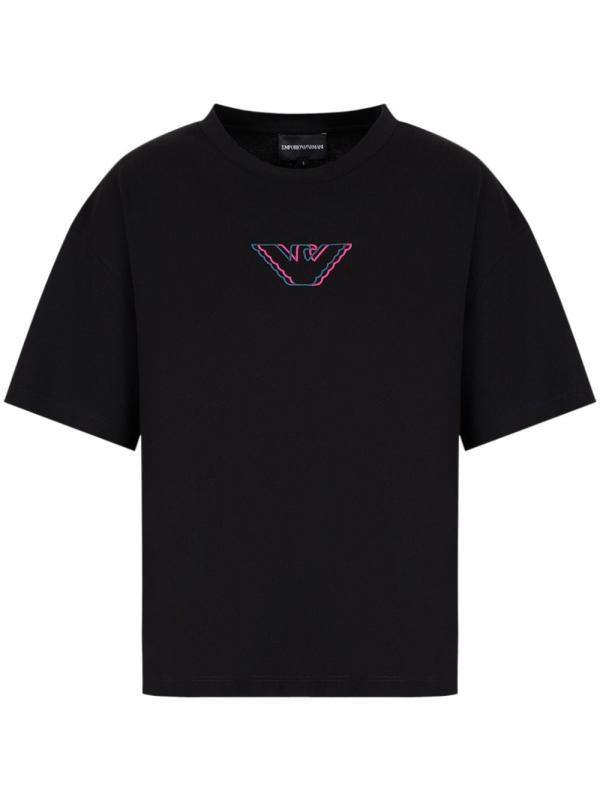 Emporio Armani Emporıo Armani Kadın Marka Logolu Kısa Kol Yuvarlak Yaka Siyah T-Shirt 6R2T7S 2JIDZ-0016