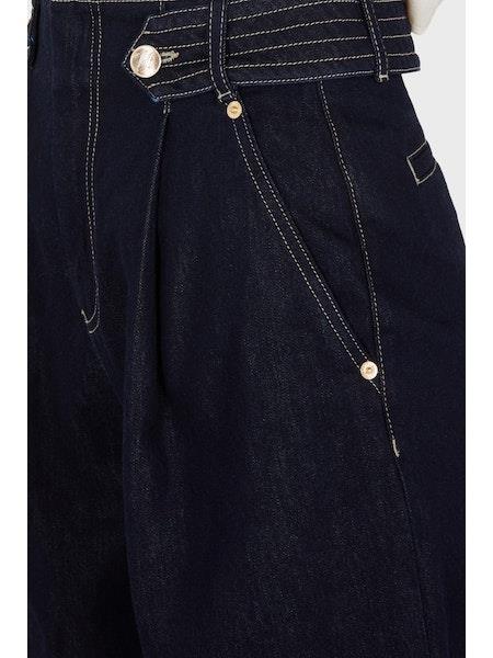 Emporio Armani Emporıo Armani Kadın Yüksek Bel Dokuma Kumaş Rahat Günlük Lacivert Jeans 6R2J9A 2DASZ-0941