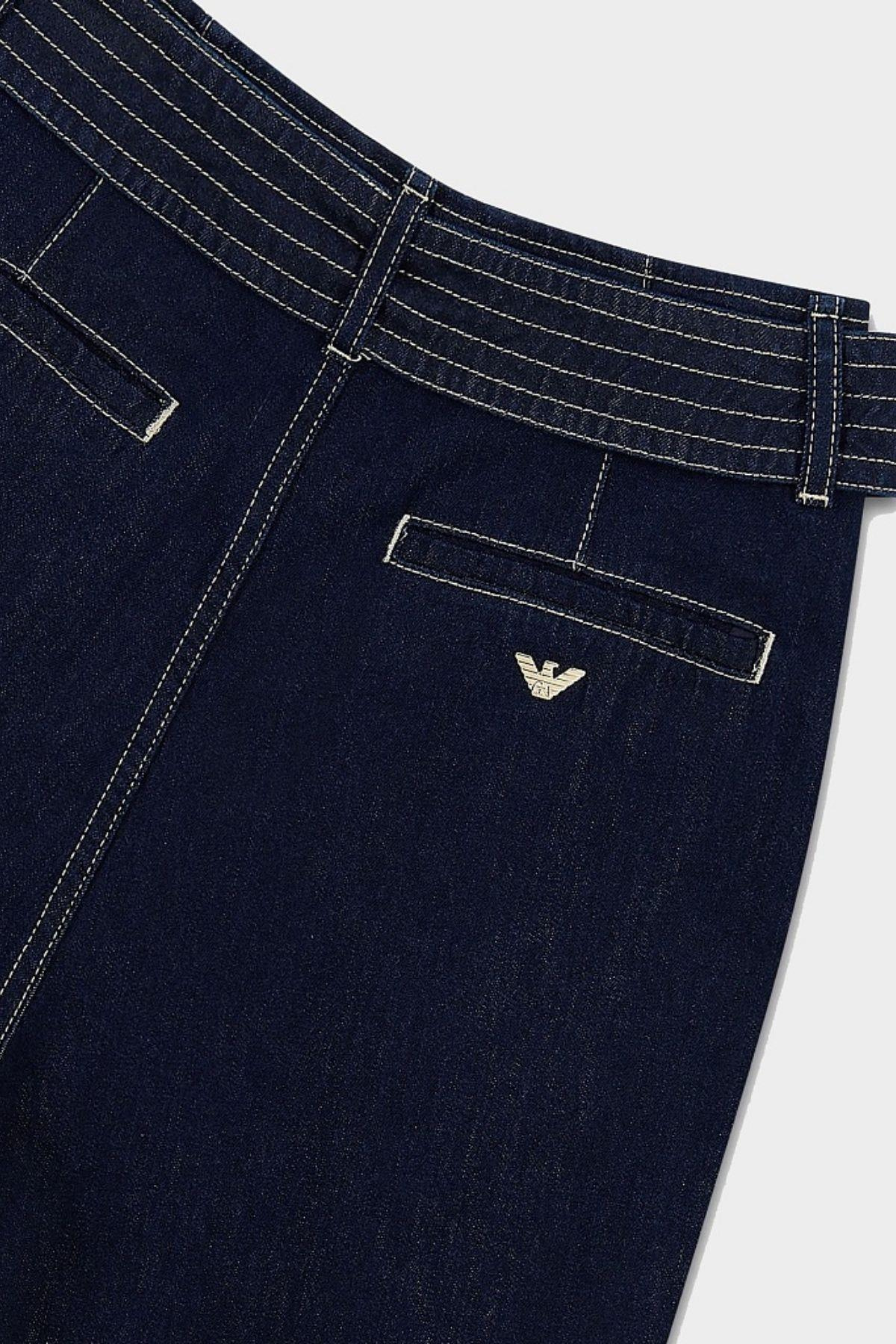 Emporio Armani Emporıo Armani Kadın Yüksek Bel Dokuma Kumaş Rahat Günlük Lacivert Jeans 6R2J9A 2DASZ-0941