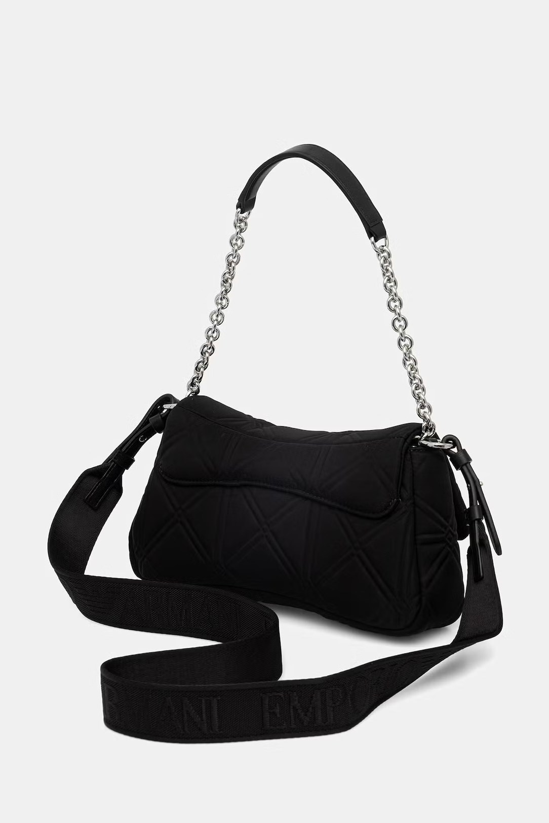 Emporio Armani Emporıo Armani Kadın Zincir Askı Deri Metal Logo Kapamalı Siyah Omuz Çantası EW002644 AF22792-UC001