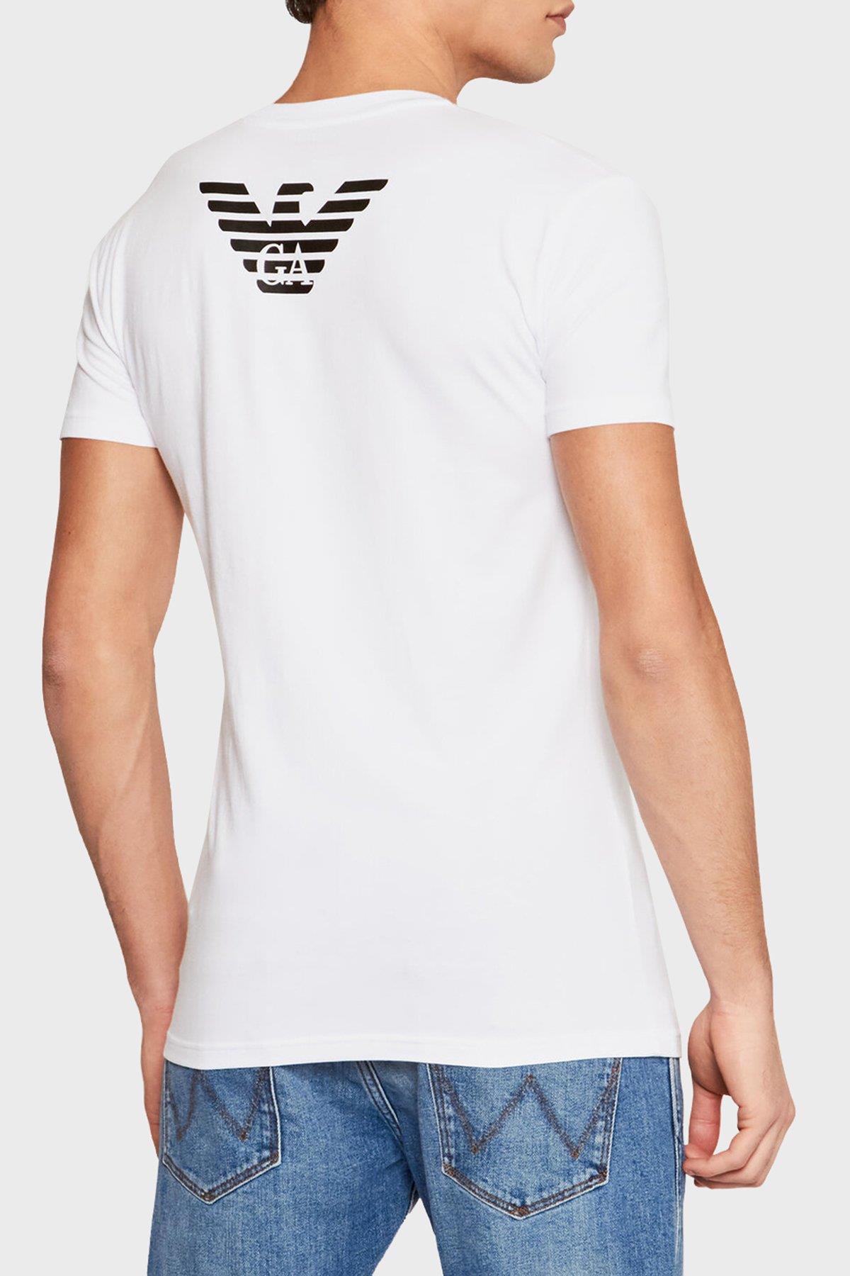 Emporio Armani Emporıo Body Erkek %100 Pamuklu Logo Detaylı Bisiklet Yaka Kısa Kollu Beyaz T-Shirt 111035 1P725-BEYAZ