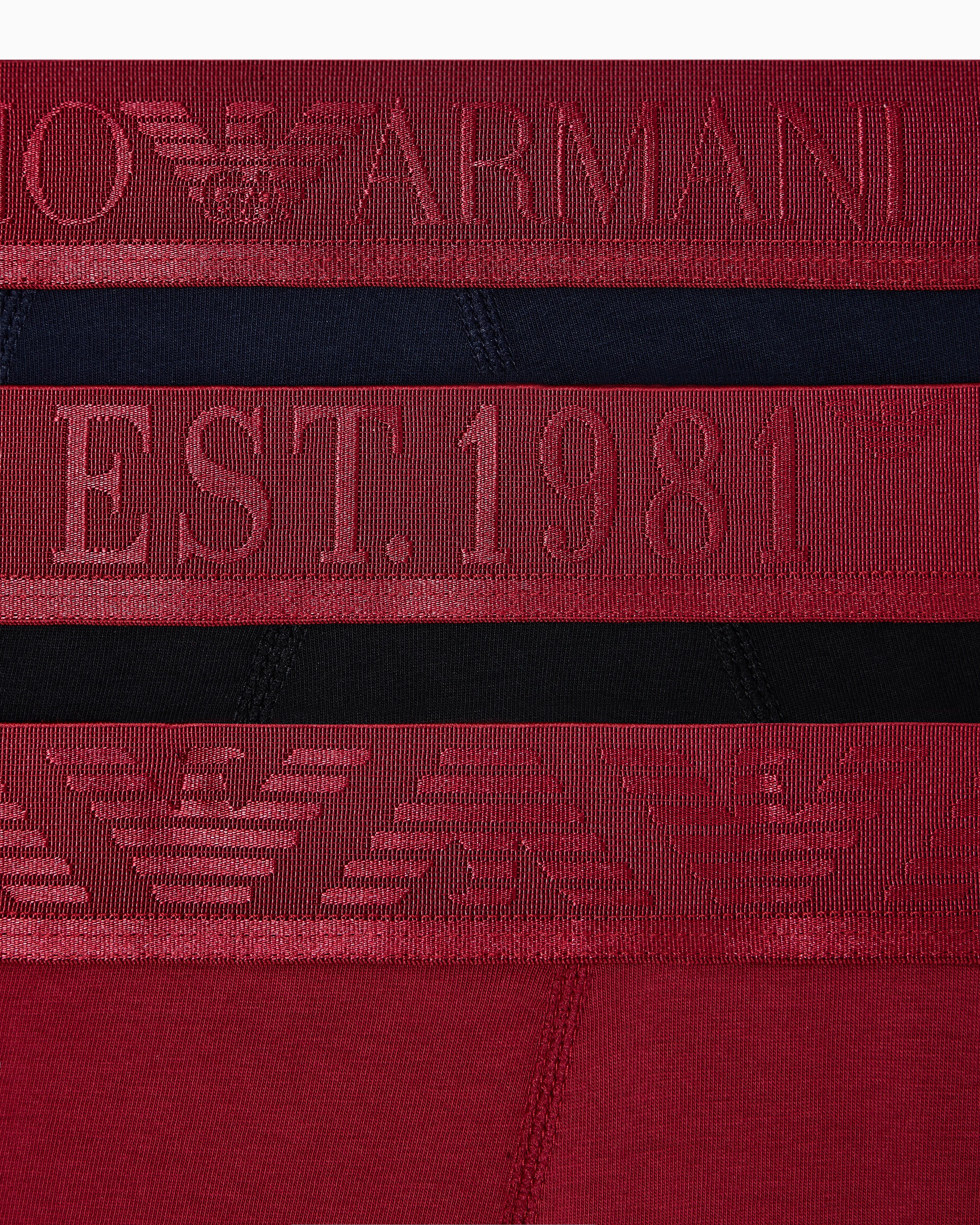 Emporio Armani Emporıo Body Erkek Beli Lastikli Pamuklu Slim Fit 3'lü Kırmızı Boxer EM000259 AF10780-M5058