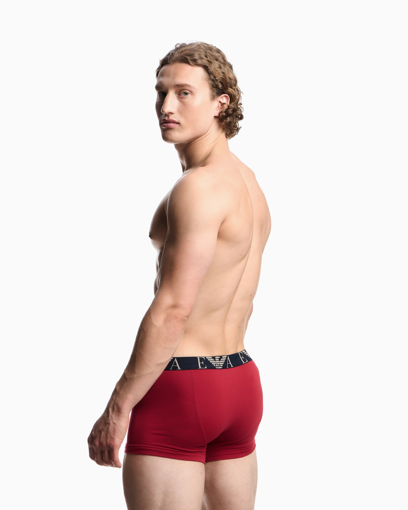 Emporio Armani Emporıo Body Erkek Elastik Bel Bantlı Esnek Pamuklu Üçlü Paket Kırmızı Boxer EM000259 AF20668-M1189