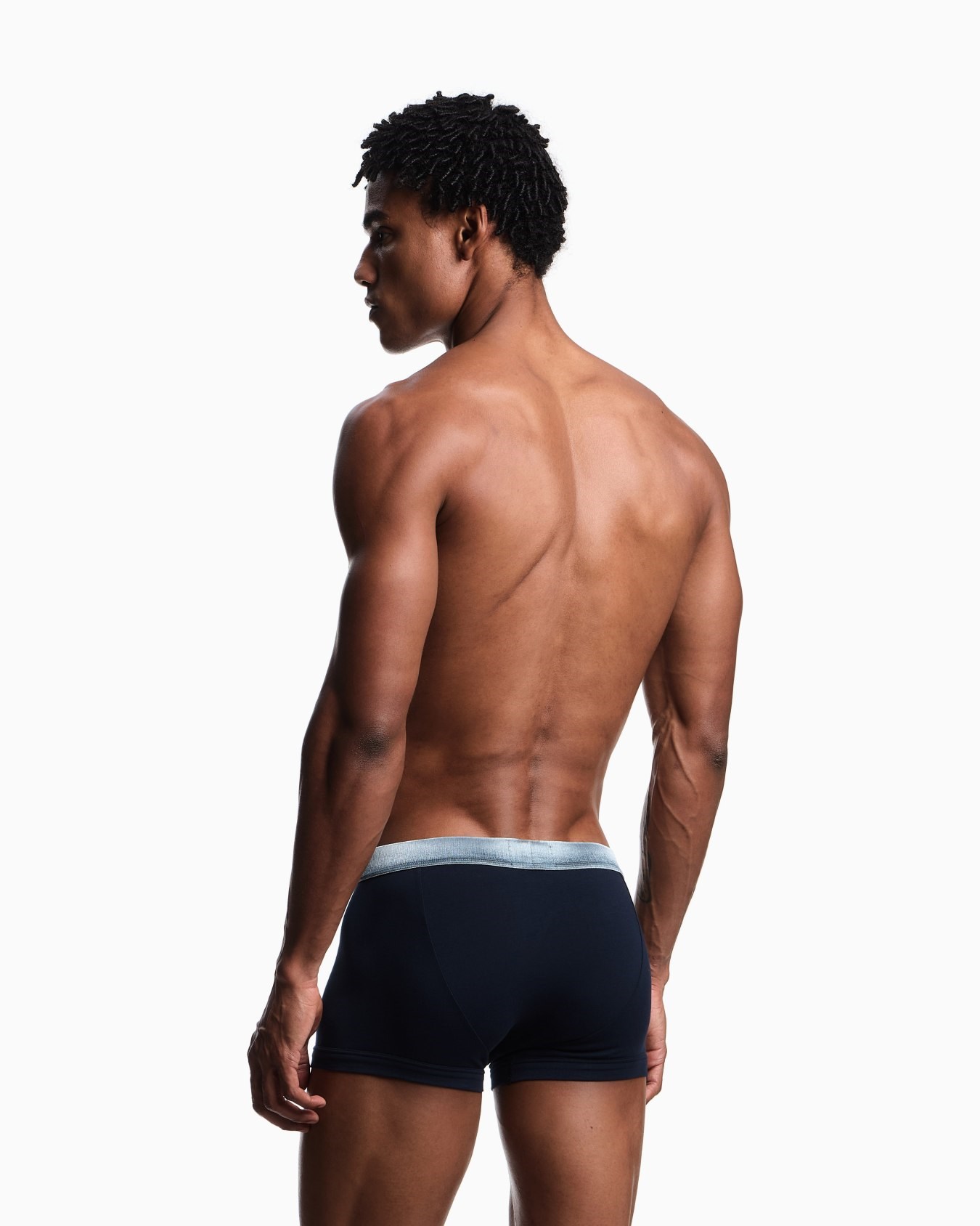 Emporio Armani Emporıo Body Erkek Esnek Pamuklu Logo Detaylı Elastik Bel Bantlı Üçlü Paket Mavi Boxer EM000259 AF18886-MB396