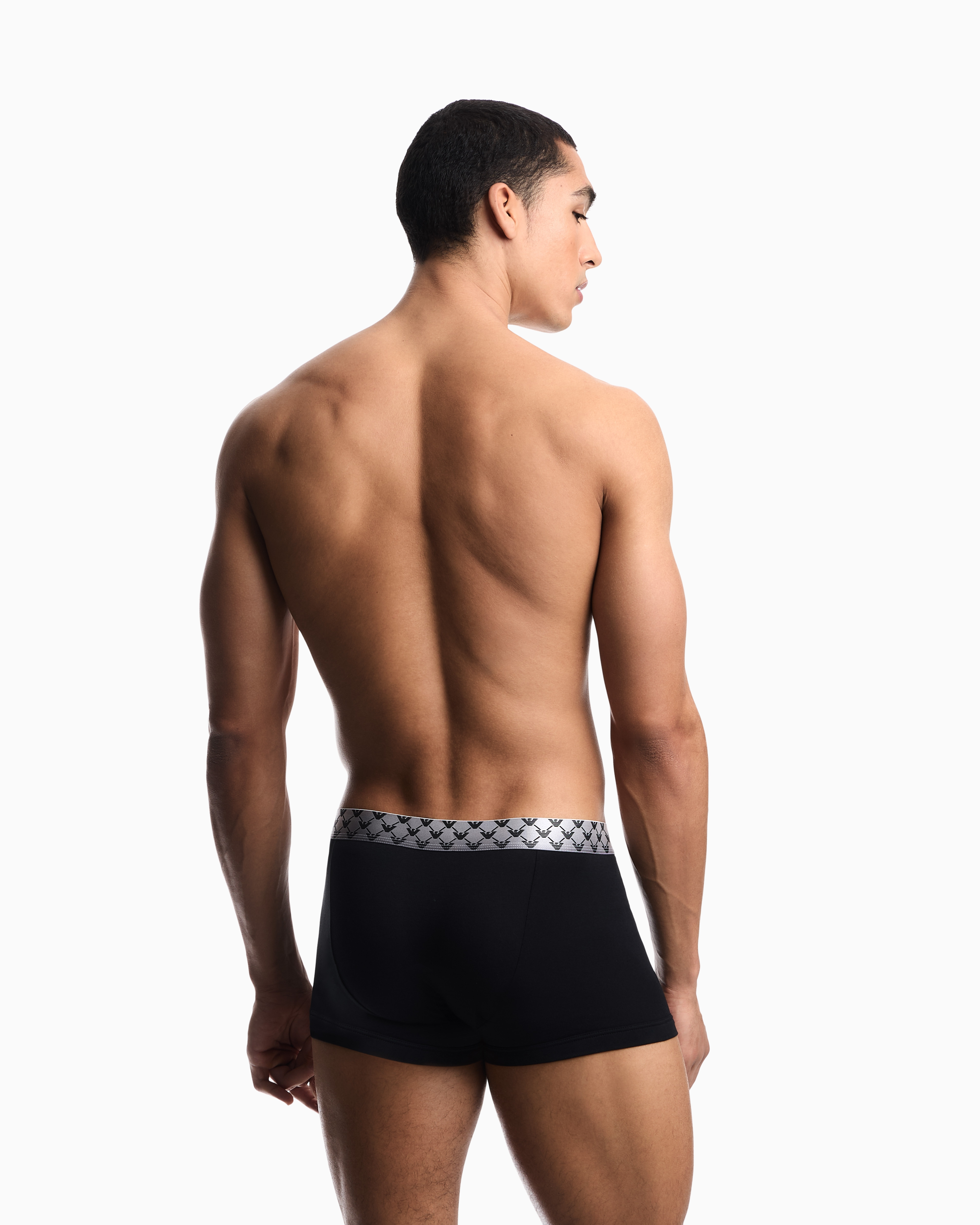 Emporio Armani Emporıo Body Erkek Kartal Logo Detaylı Elastik Bel Bantlı Pamuklu Siyah Boxer EM000231 AF18891-UC001