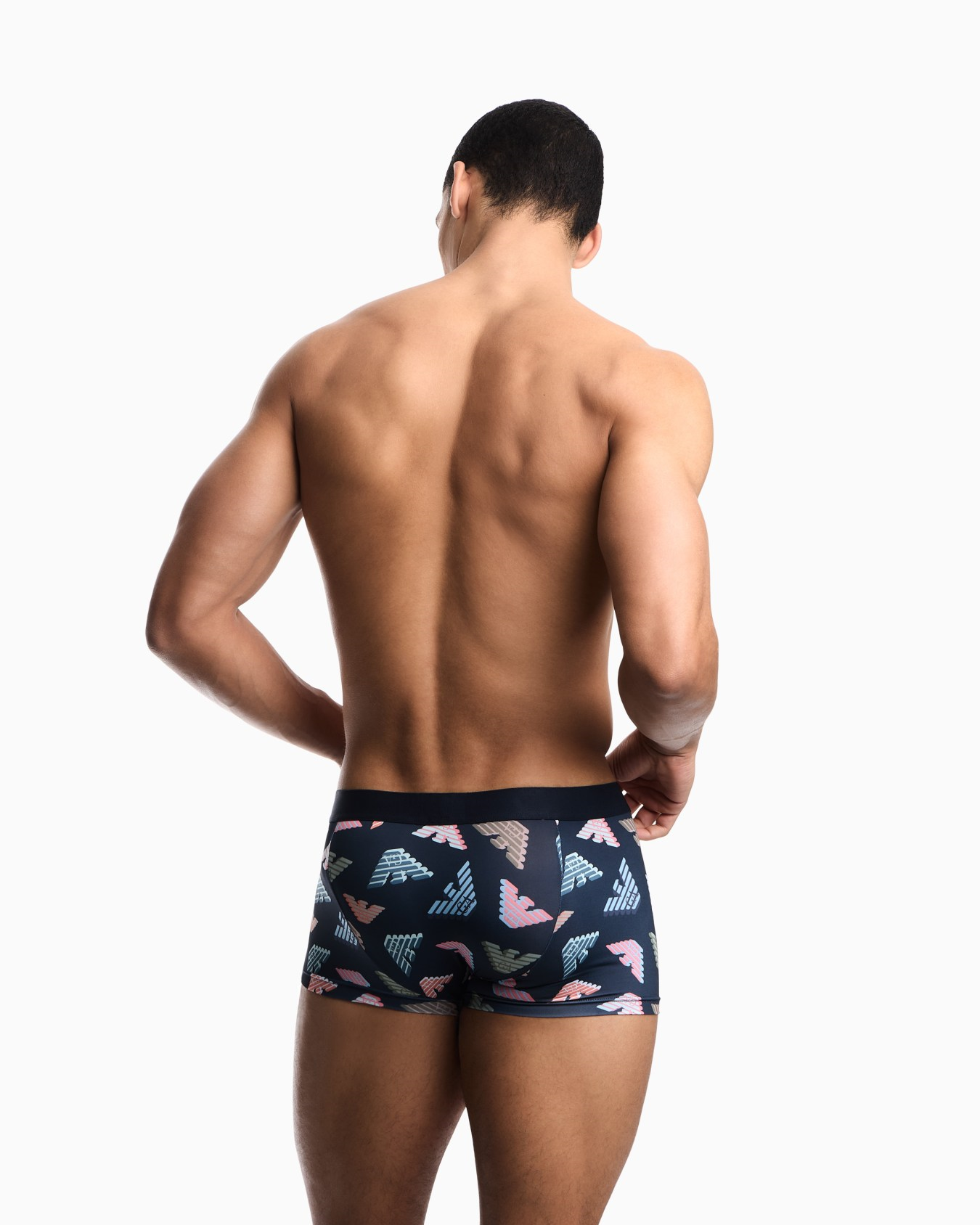 Emporio Armani Emporıo Body Erkek Kartal Logo Desenli Elastik Bel Bantlı Mavi Boxer EM000232 AF19107-FB075