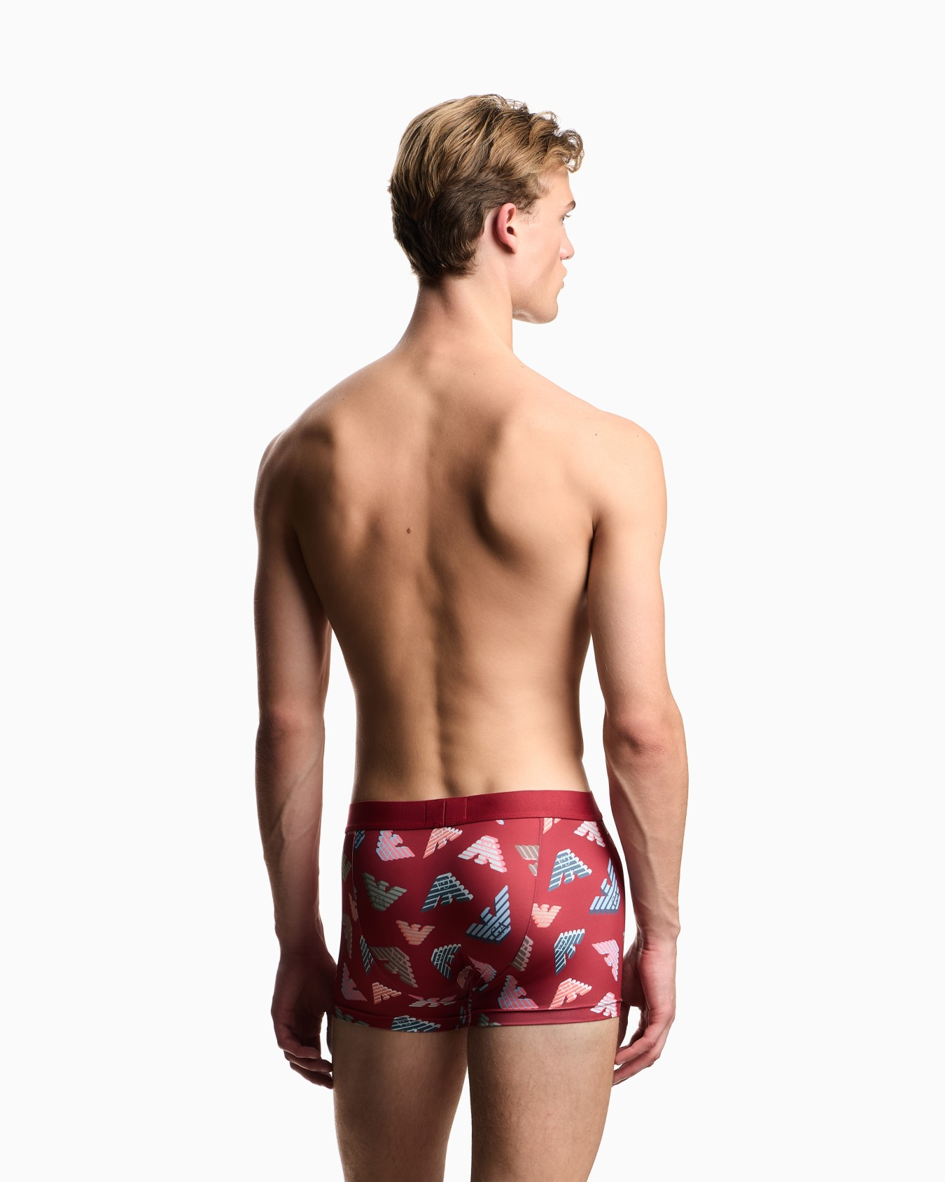 Emporio Armani Emporıo Body Erkek Kartal Logo Desenli Elastik Bel Bantlı Kırmızı Boxer EM000232 AF19107-F5073