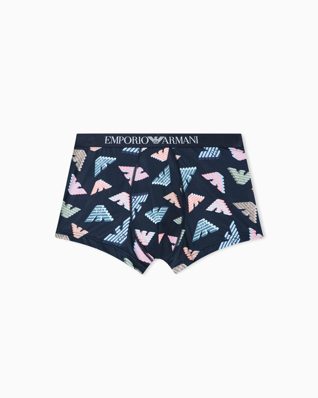Emporio Armani Emporıo Body Erkek Kartal Logo Desenli Elastik Bel Bantlı Mavi Boxer EM000232 AF19107-FB075