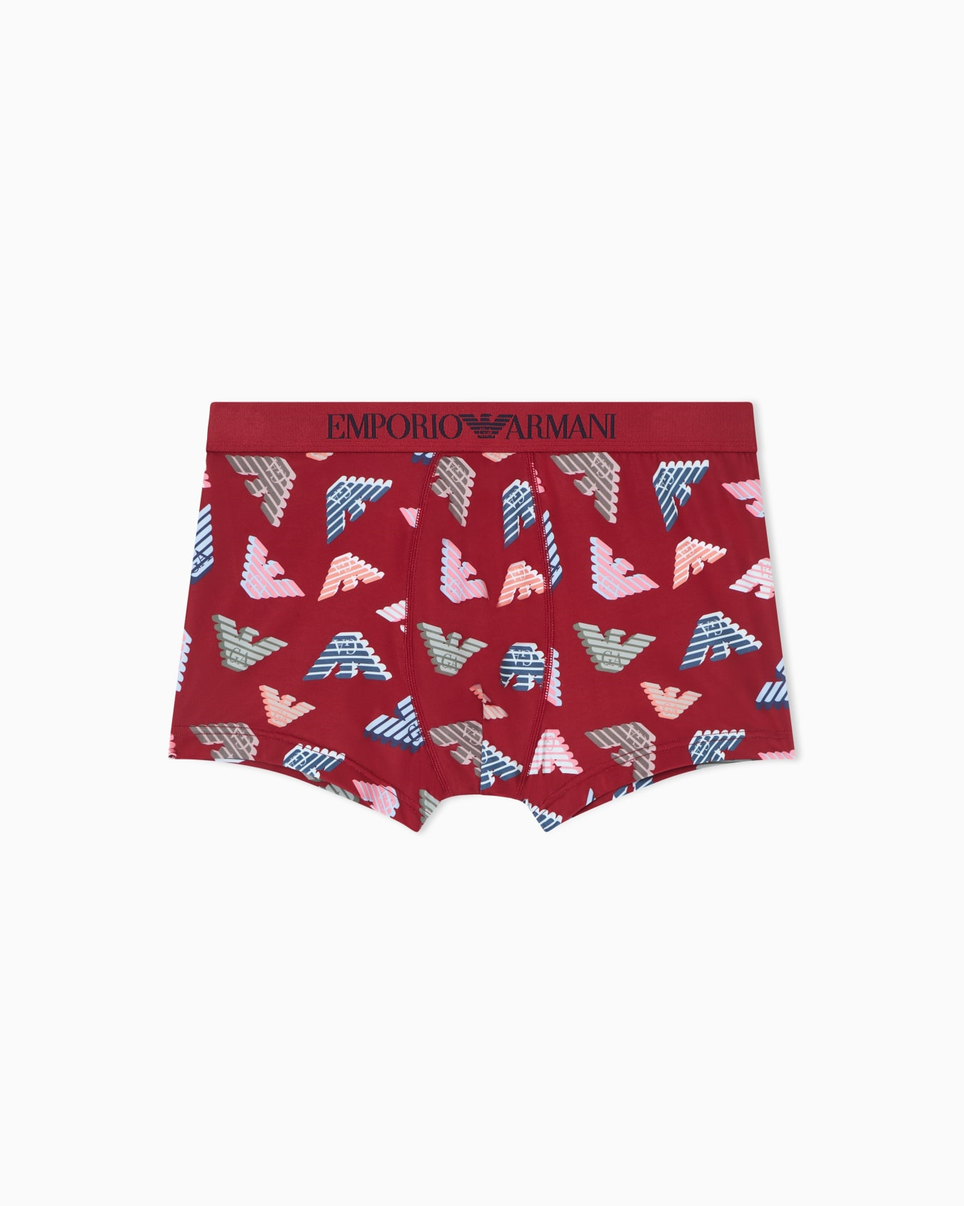 Emporio Armani Emporıo Body Erkek Kartal Logo Desenli Elastik Bel Bantlı Kırmızı Boxer EM000232 AF19107-F5073