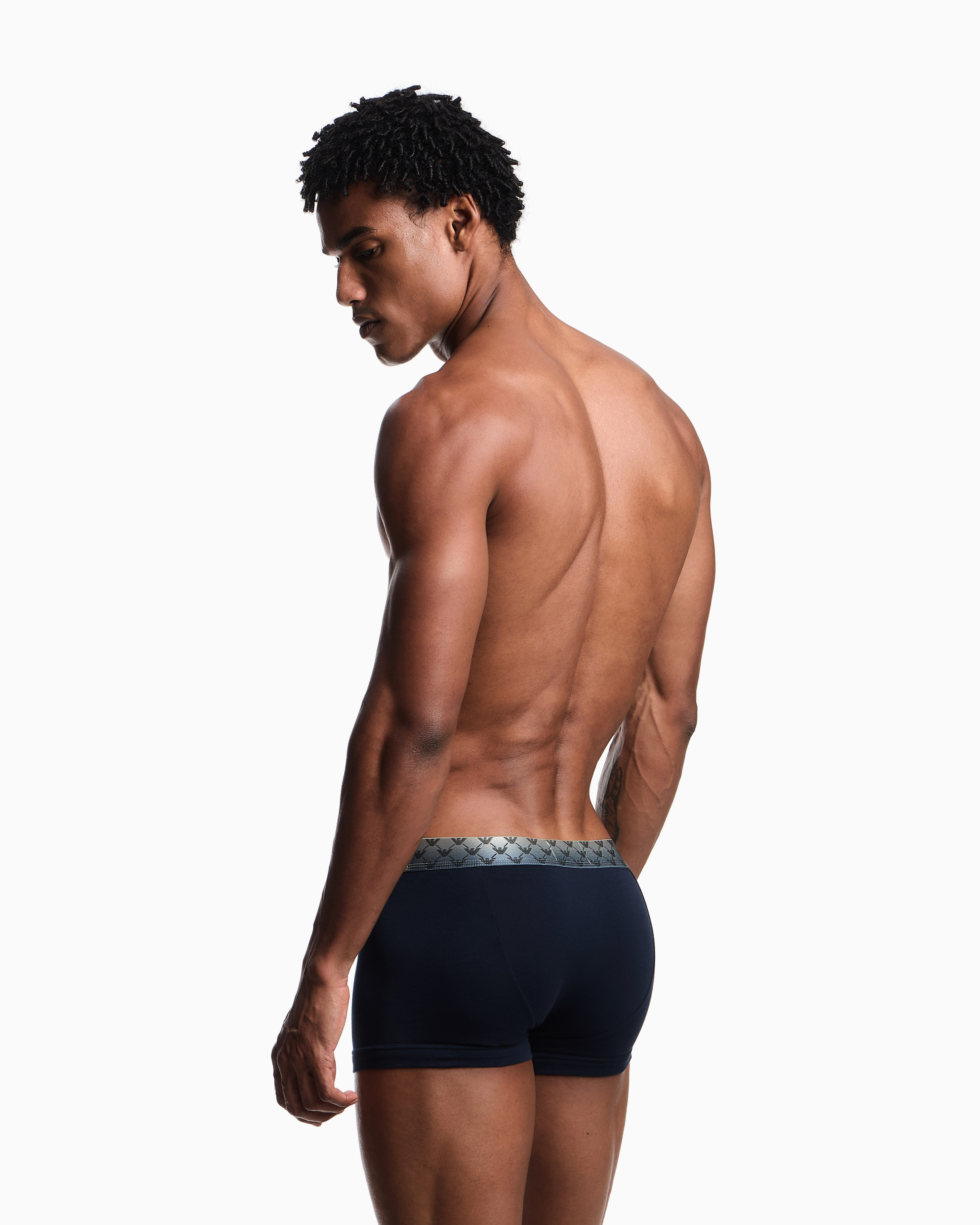Emporio Armani Emporıo Body Erkek Kartal Logo Detaylı Elastik Bel Bantlı Pamuklu Lacivert Boxer EM000231 AF18891-UB102