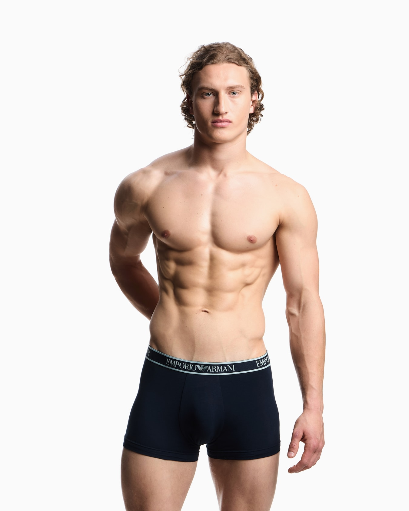 Emporio Armani Emporıo Body Erkek Logo Detaylı Elsatik Bel Bantlı Esnek Pamuklu Üçlü Paket Lacivert Boxer EM000259 AF20669-MB139
