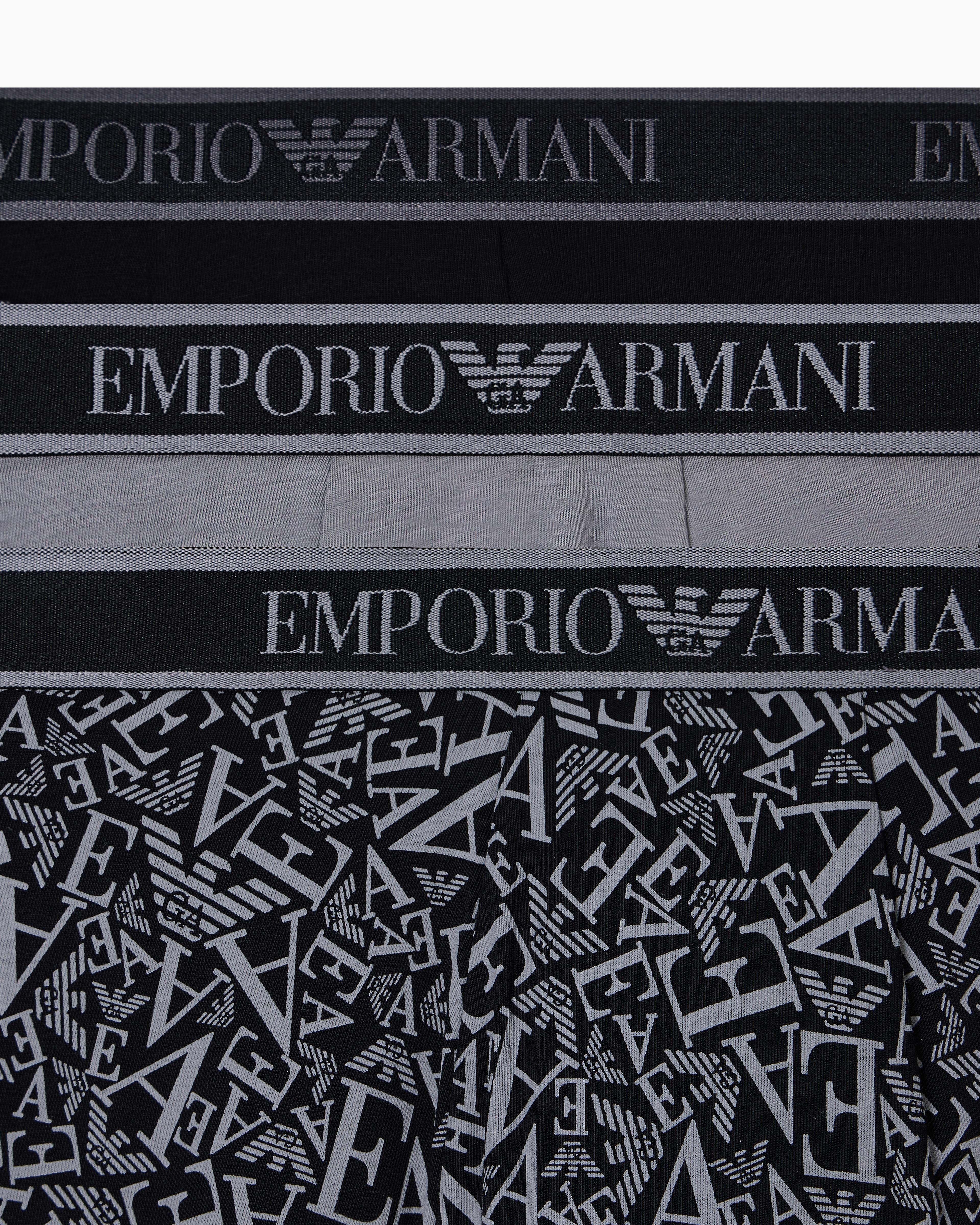 Emporio Armani Emporıo Body Erkek Logolu Elastik Bantlı Streç Pamuklu 3'lü Siyah Boxer EM000370 AF10779-MC198