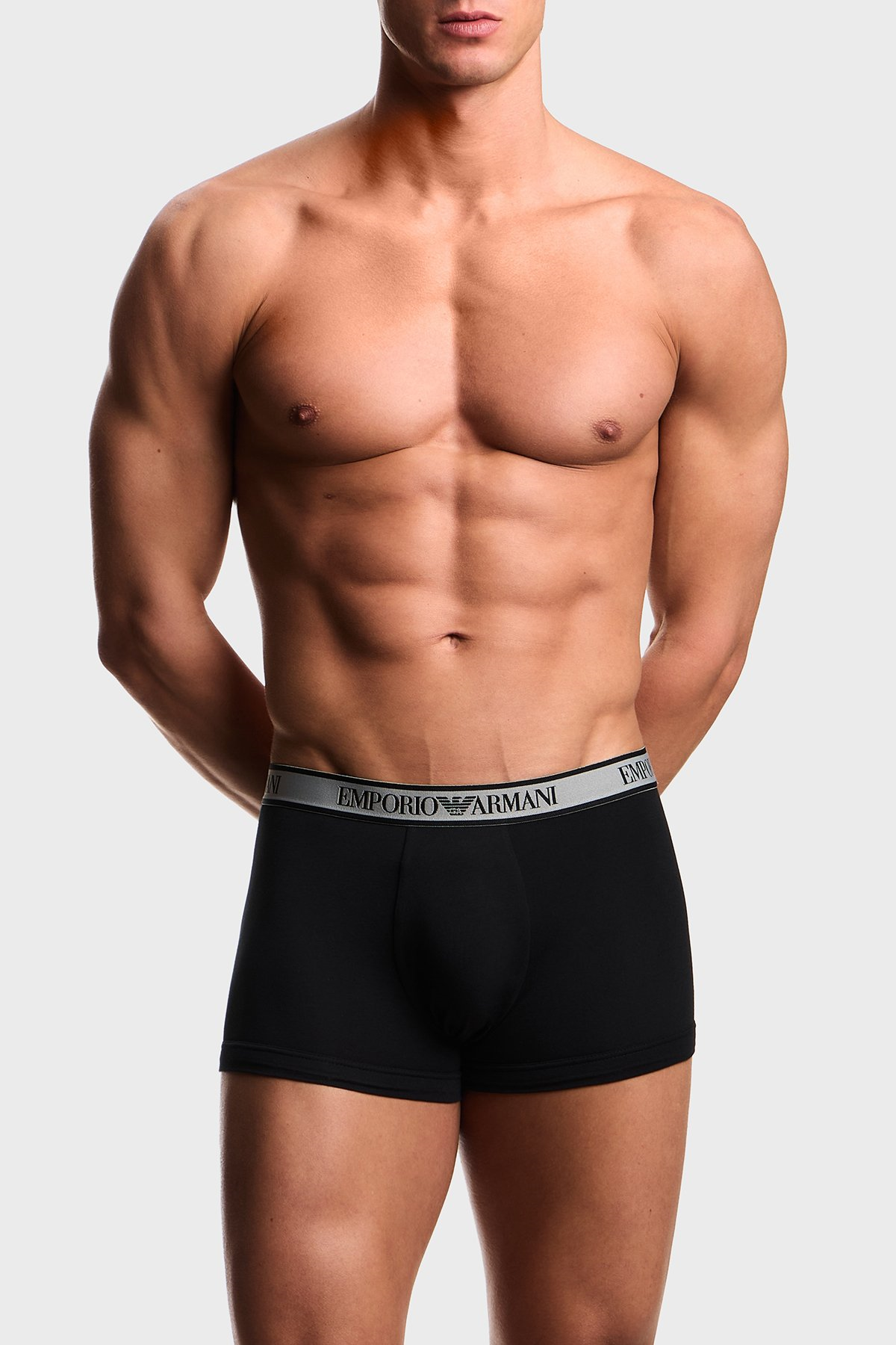 Emporio Armani Emporıo Body Erkek Logo Detaylı Elsatik Bel Bantlı Esnek Pamuklu Üçlü Paket Siyah Boxer EM000259 AF20669-MC061