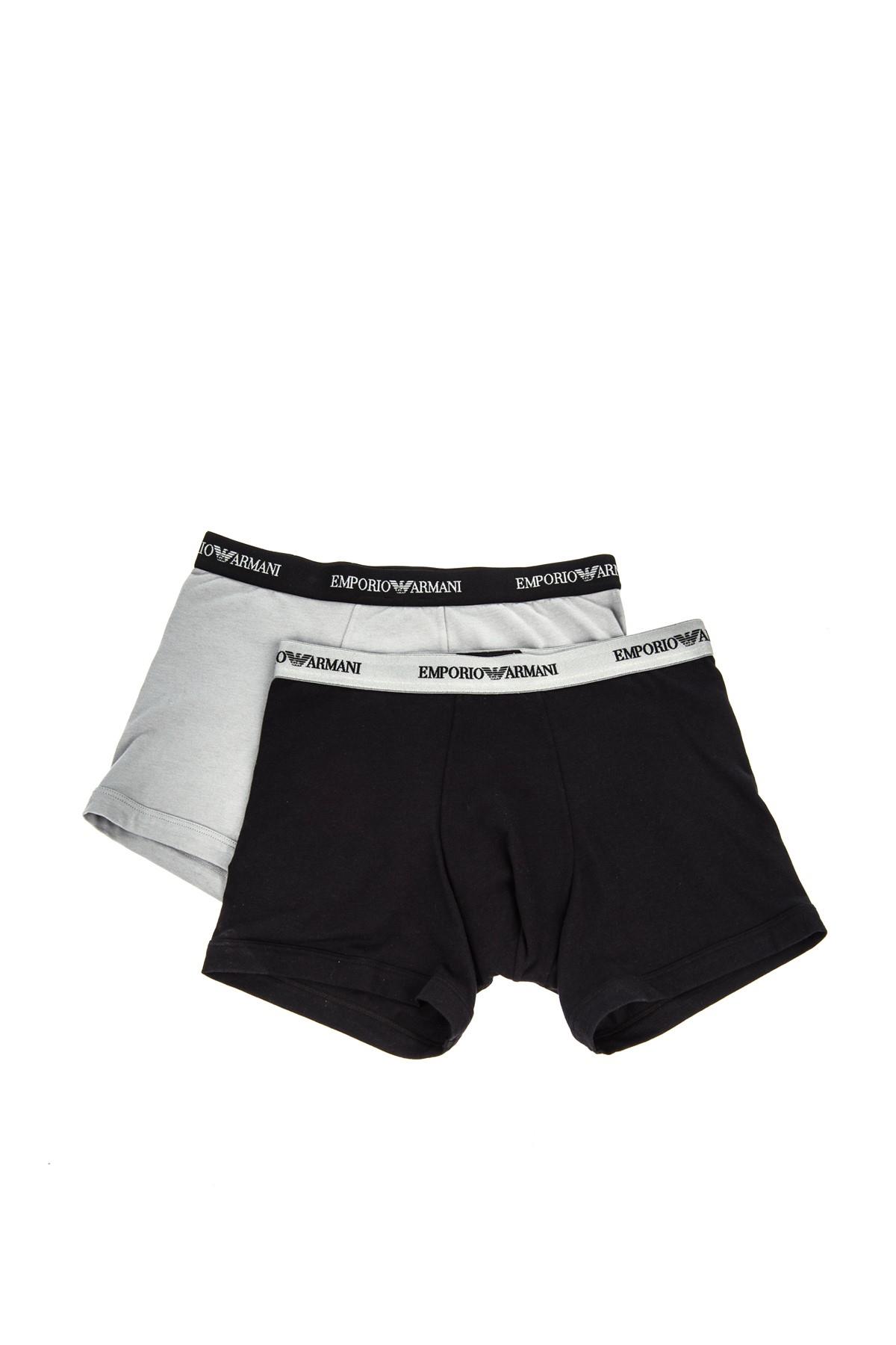 Emporio Armani Emporıo Body Erkek Marka Logolu Beli Lastikli Siyah-Gri Boxer CC717 111268-320