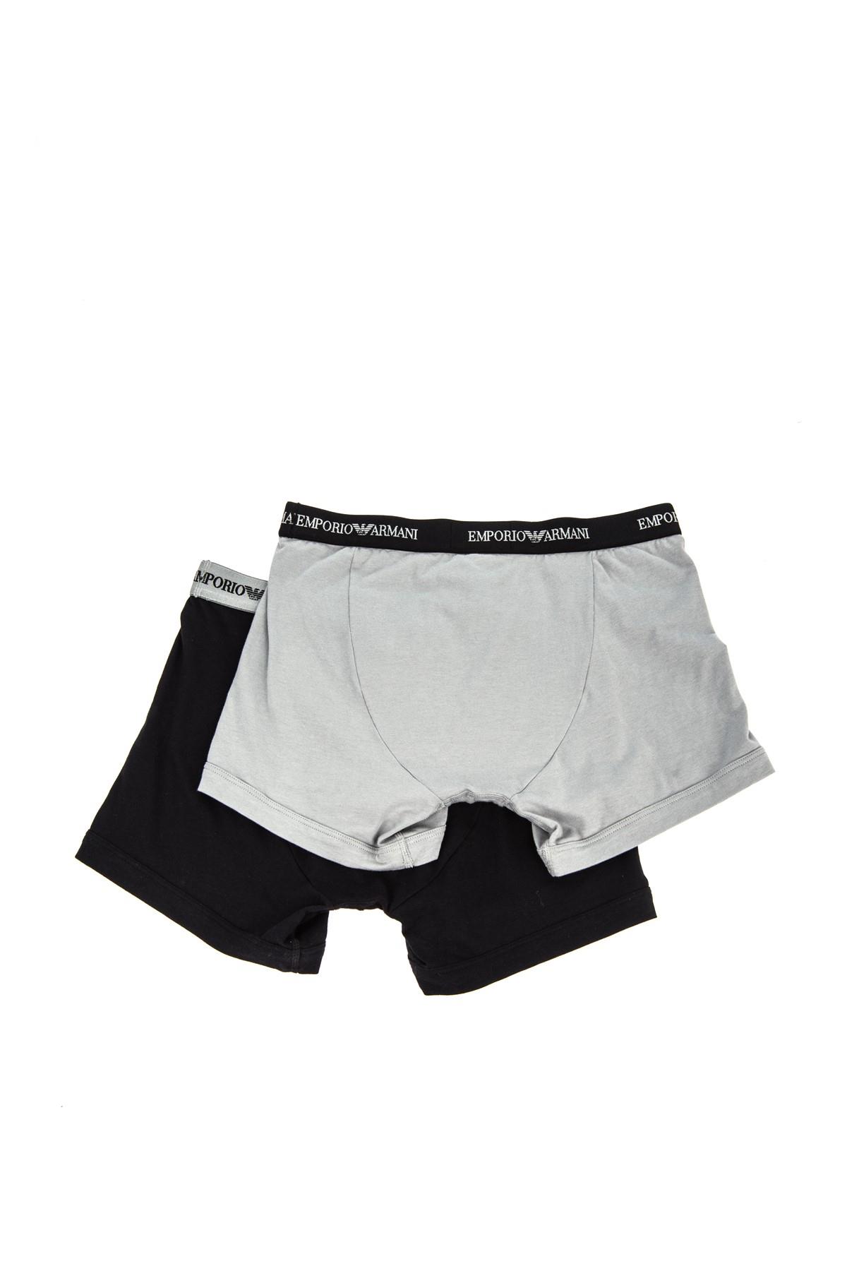 Emporio Armani Emporıo Body Erkek Marka Logolu Beli Lastikli Siyah-Gri Boxer CC717 111268-320