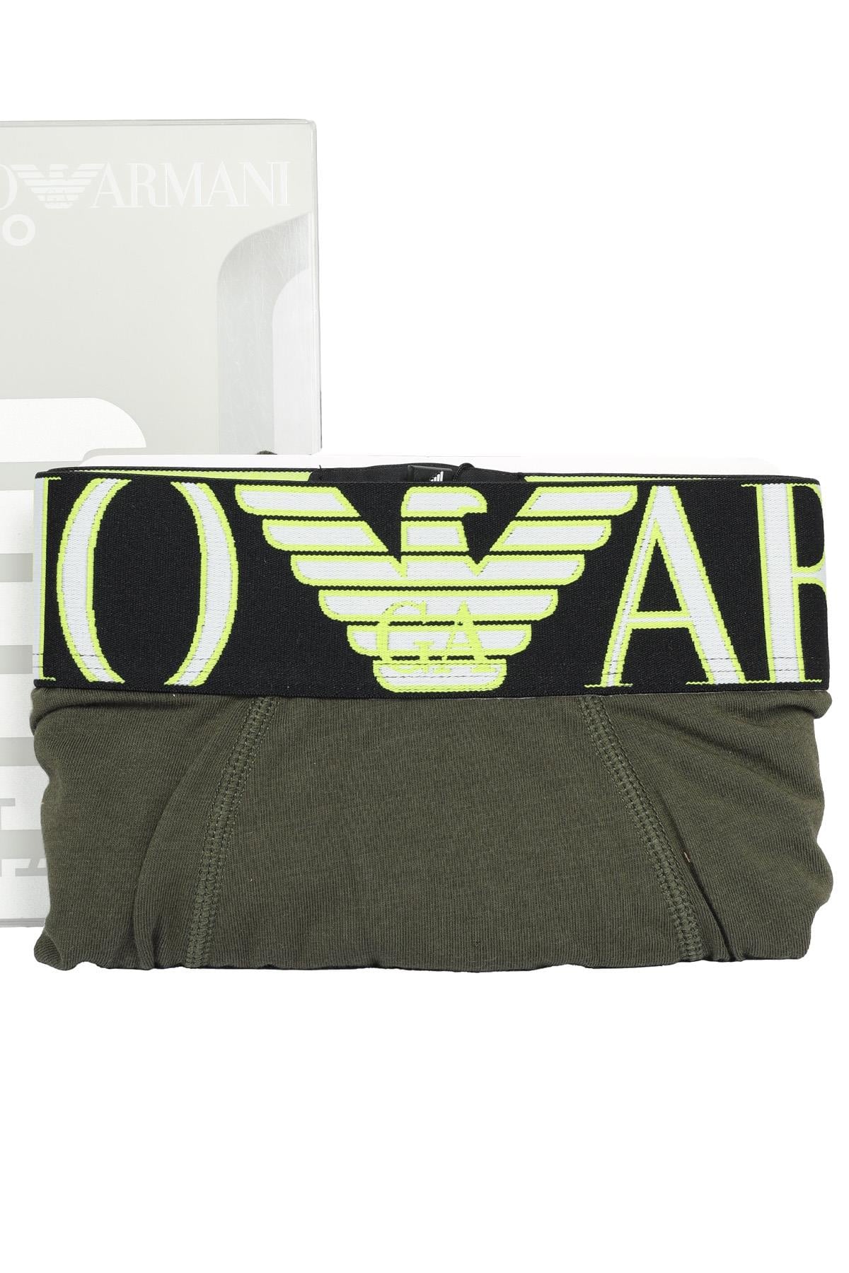 Emporio Armani Emporıo Body Erkek Normal Belli Pamuklu Logo Desenli Yeşil Boxer 110818 1P516-581