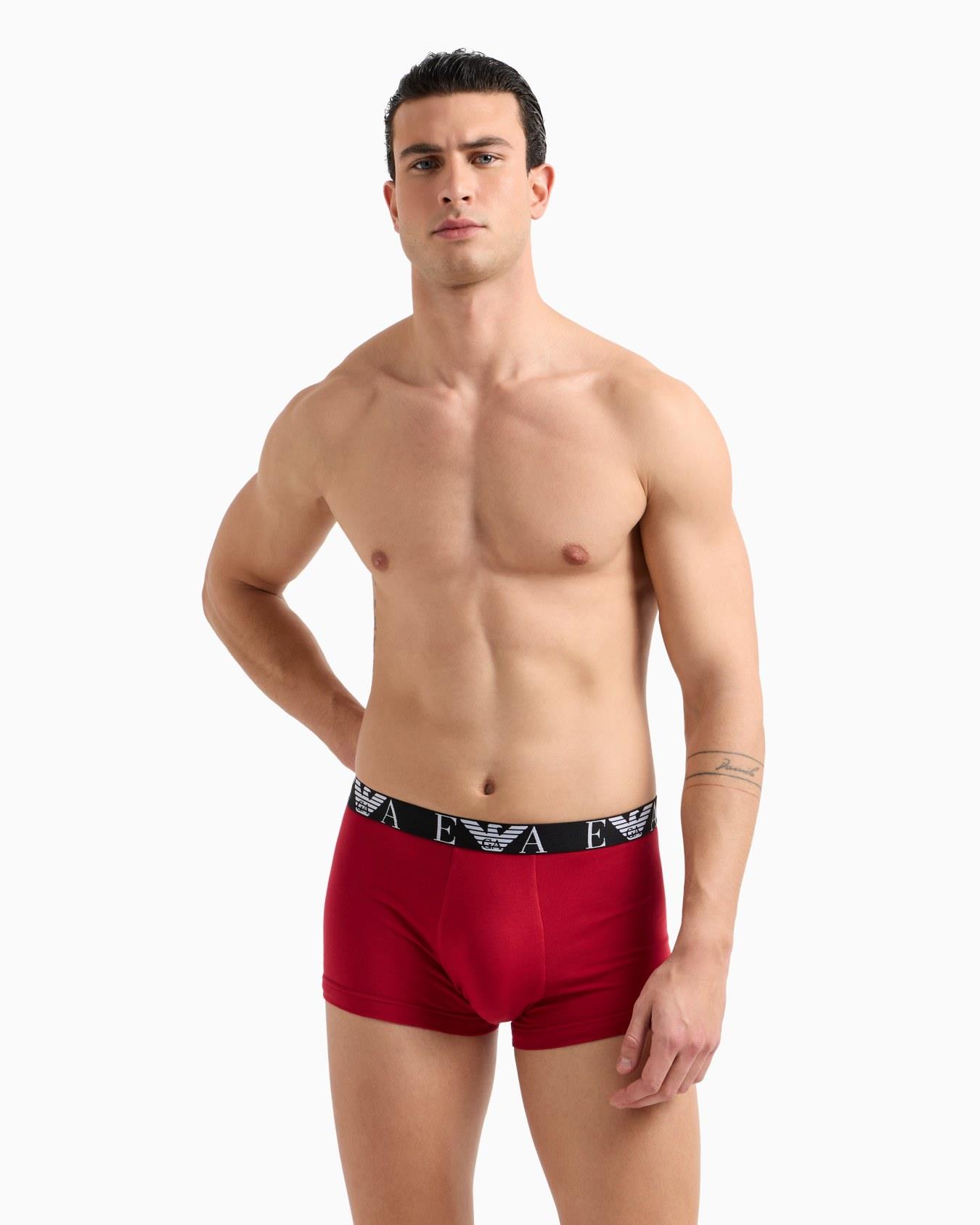 EMPORIO ARMANI Emporıo Body Erkek Pamuklu Beli Logolu Lastikli 3'lü Beyaz Boxer EM000259 AF10778-M0035