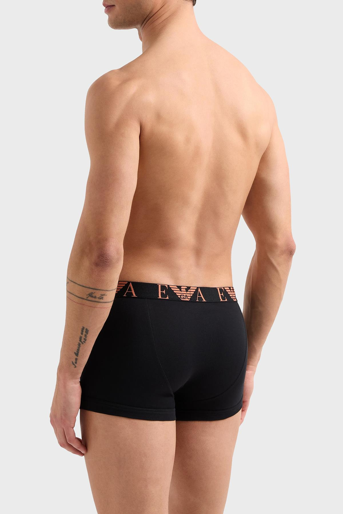 EMPORIO ARMANI Emporıo Body Erkek Pamuklu Beli Logolu Lastikli 3'lü Siyah Boxer EM000259 AF10778-MC061