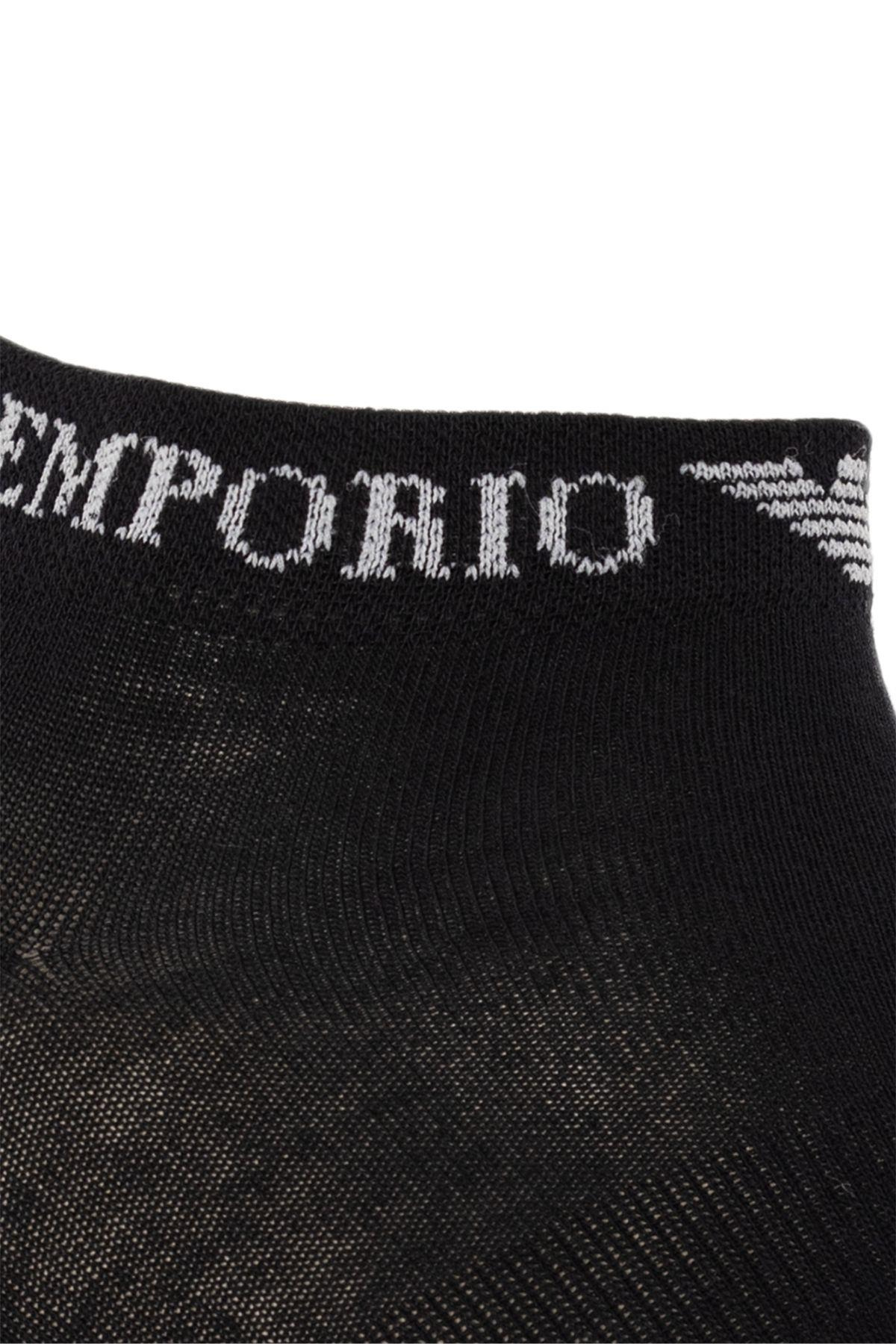 Emporio Armani Emporıo Body Erkek Pamuklu Logolu Dokuma Kumaş Siyah Çorap 300048 3F254-29821