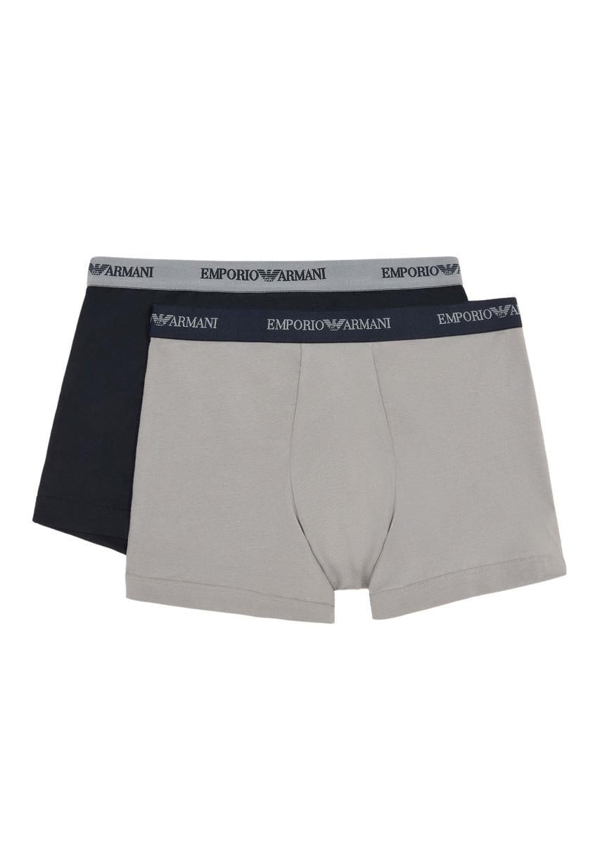 Emporio Armani Emporıo Body Erkek Pamuklu Logolu Lastikli Normal Bel Lacivert-Gri Boxer CC717 111210-742