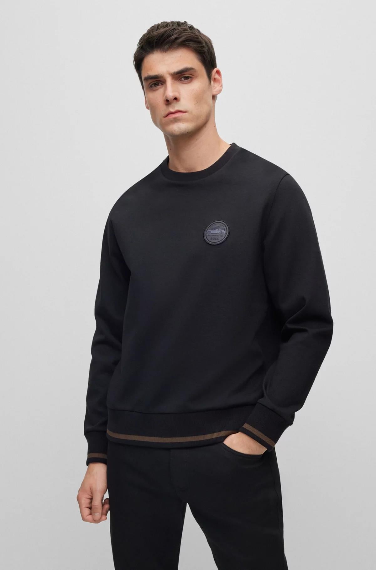 Erkek Marka Logolu Yuvarlak Yaka Uzun Kollu Siyah Sweatshirt 50498740-001