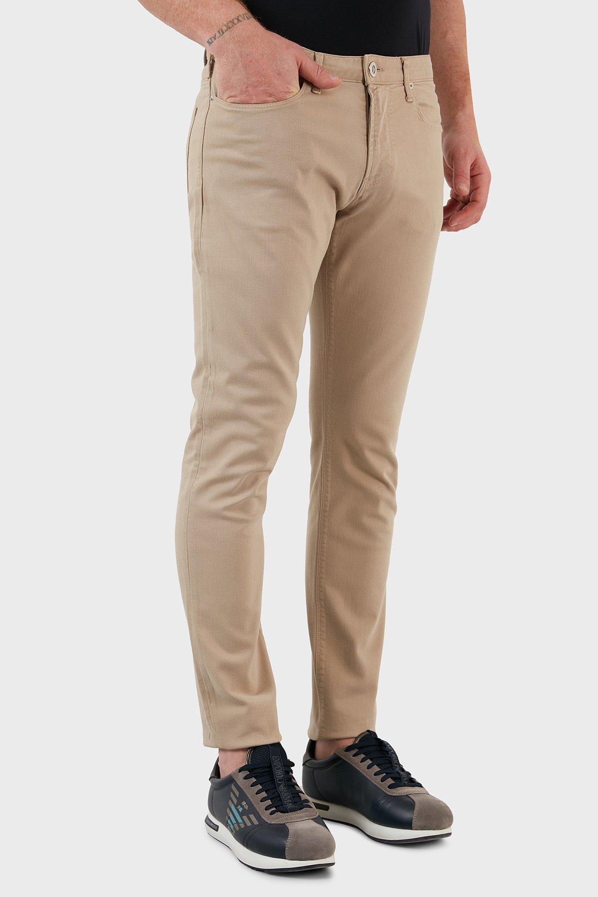 Erkek Normal Belli Dar Kesim Düz Paça Kahverengi Jeans 3L1J06 1N4RZ-0143