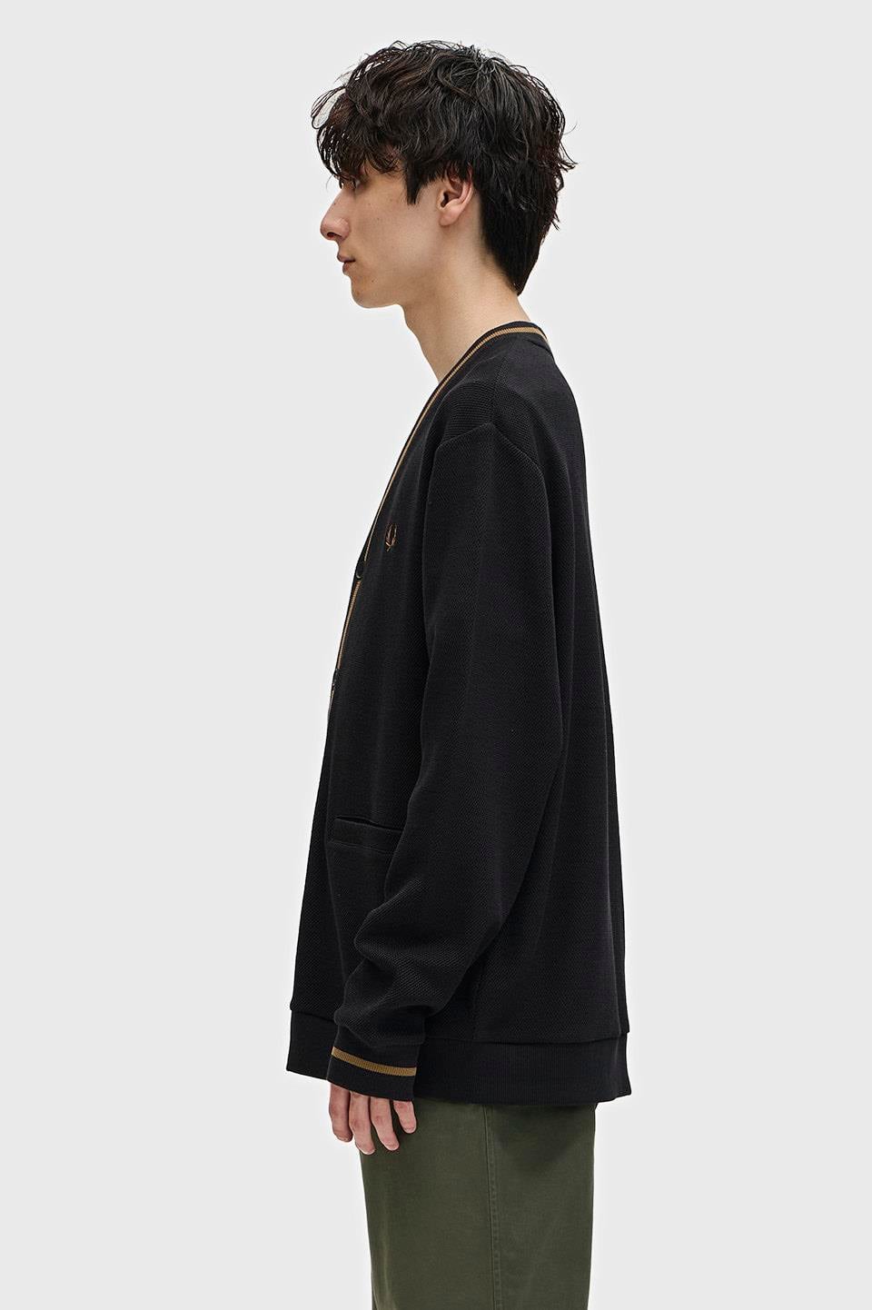 Fred Perry Fred Perry Erkek %100 Pamuklu Normal Kalıp Logo İşlemeli Uzun Kollu Q27 Hırka M2654-Q27