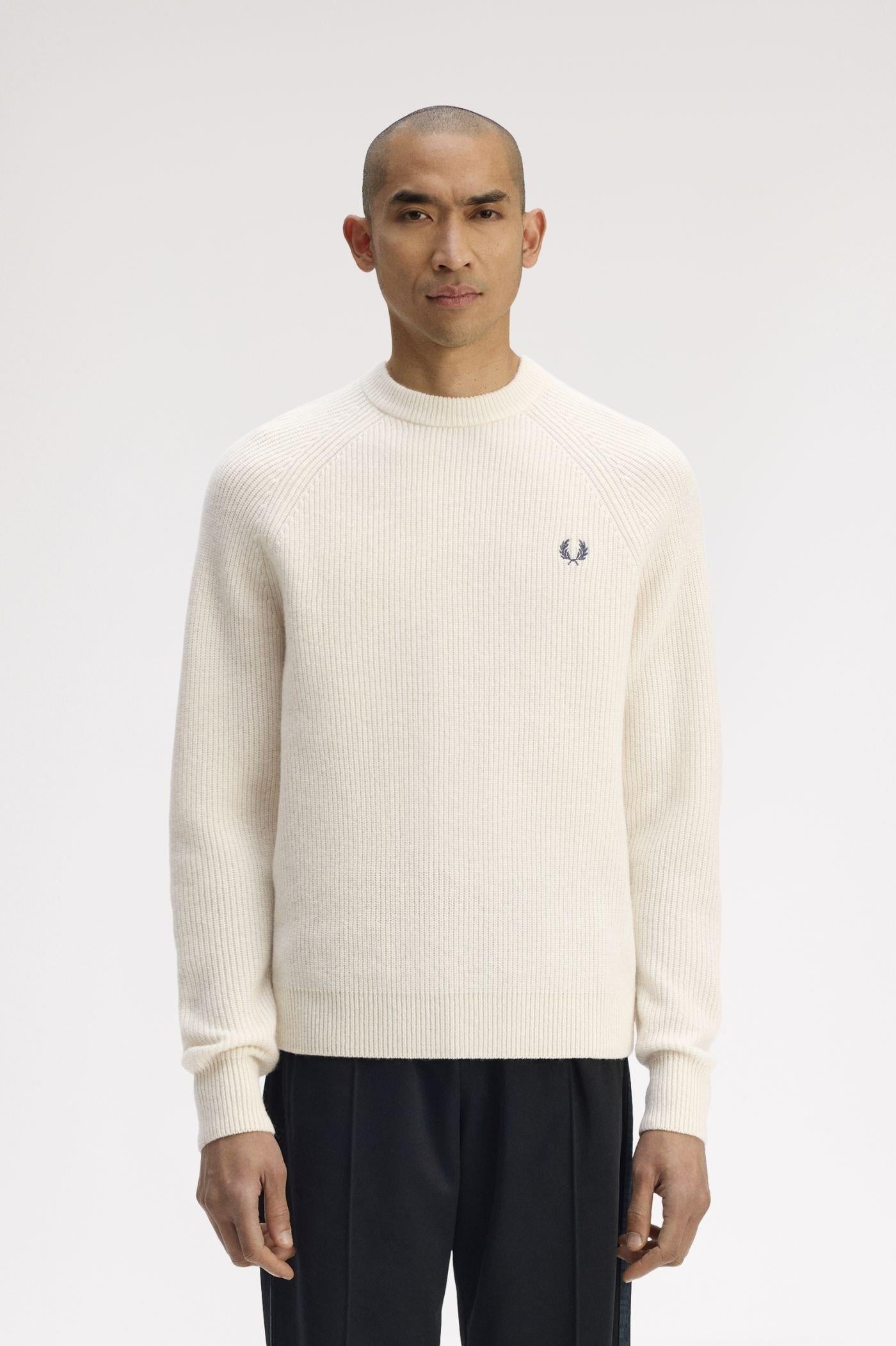 Fred Perry Fred Perry Erkek Bisiklet Yaka Uzun Kol Pamuklu Regular Fit Beyaz Hırka K1548-560