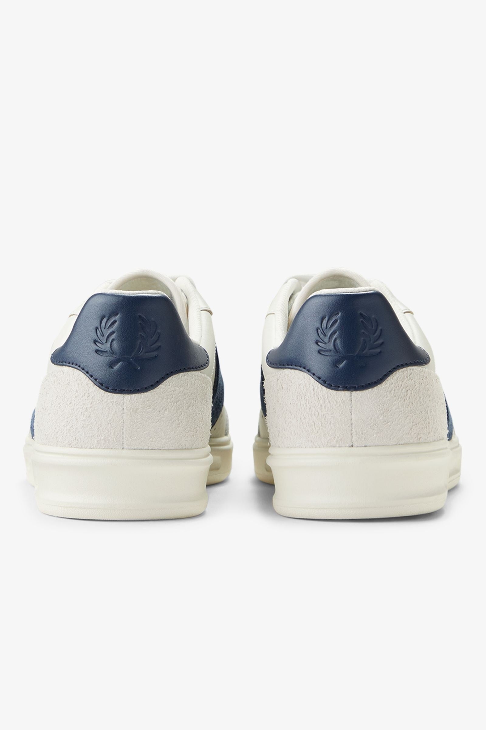 Fred Perry Fred Perry Erkek Deri ve Süet Detaylı Logo İşlemeli Düşük Bilekli Mavi-Ekru Sneaker B2323-254