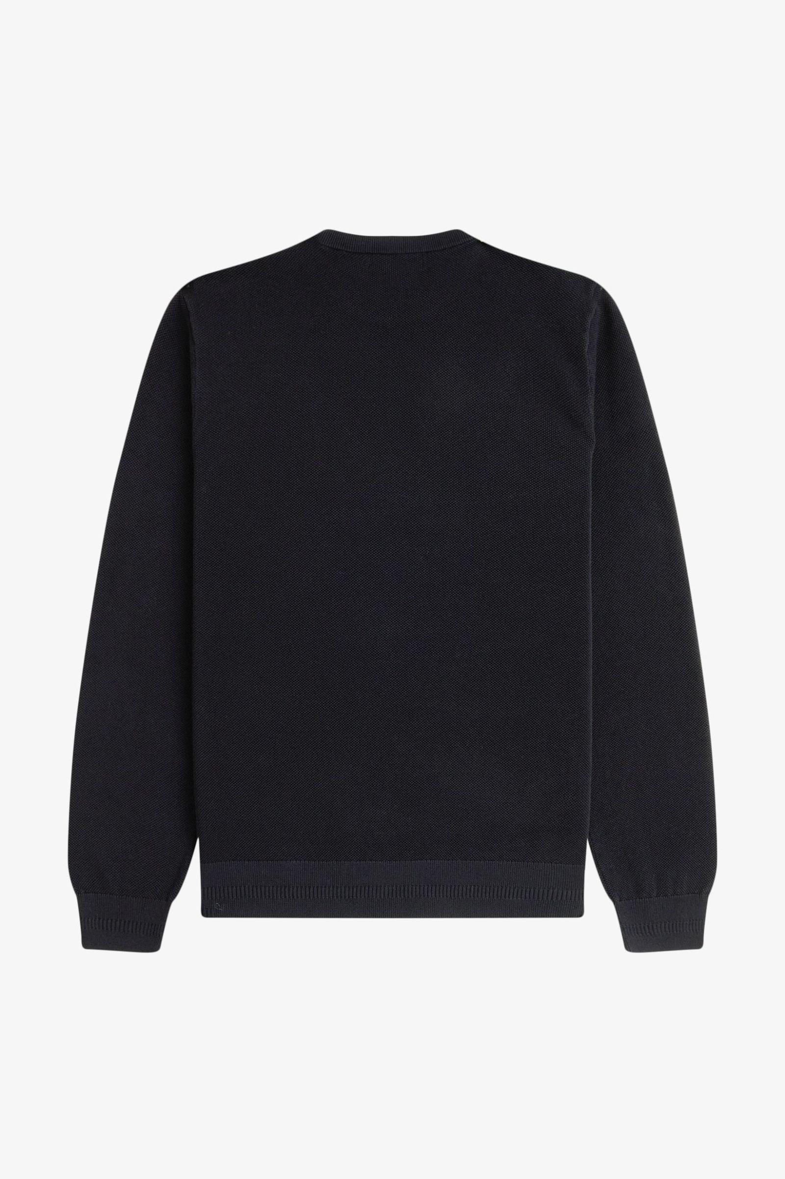 Fred Perry Fred Perry Erkek Logo İşlemeli Normal Kalıp Yuvarlak Yakalı %100 Pamuklu Uzun Kollu Siyah Sweatshirt K1309-102