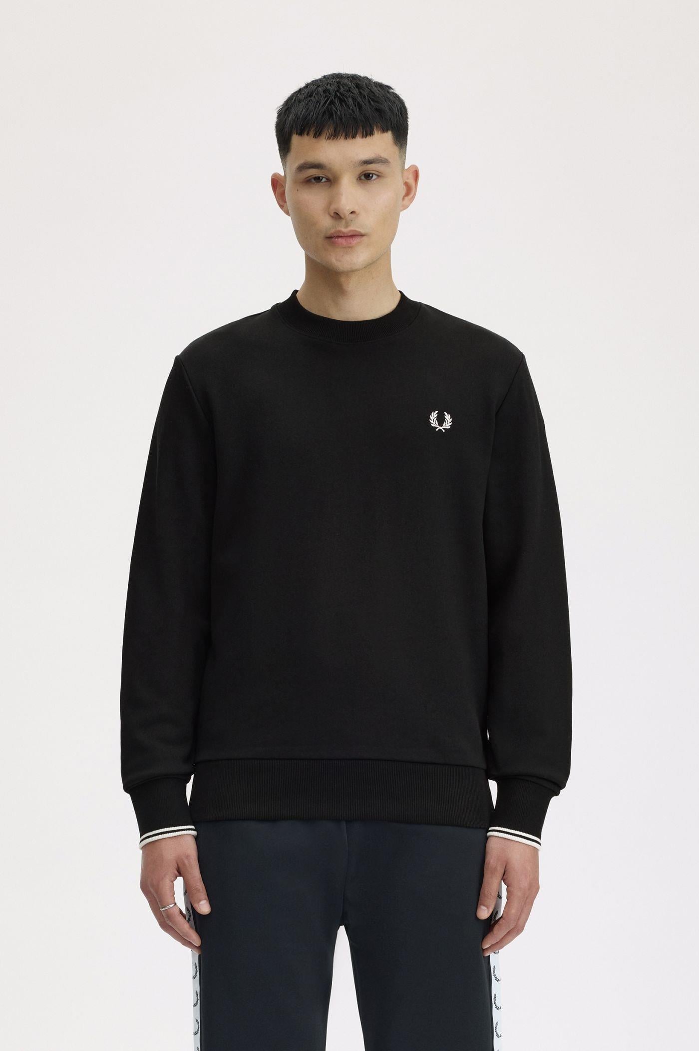 Fred Perry Fred Perry Erkek Normal Kalıp Yuvarlak Yakalı Logo İşlemeli Pamuk Karışımlı Uzun Kollu 184 Sweatshirt M7535-184