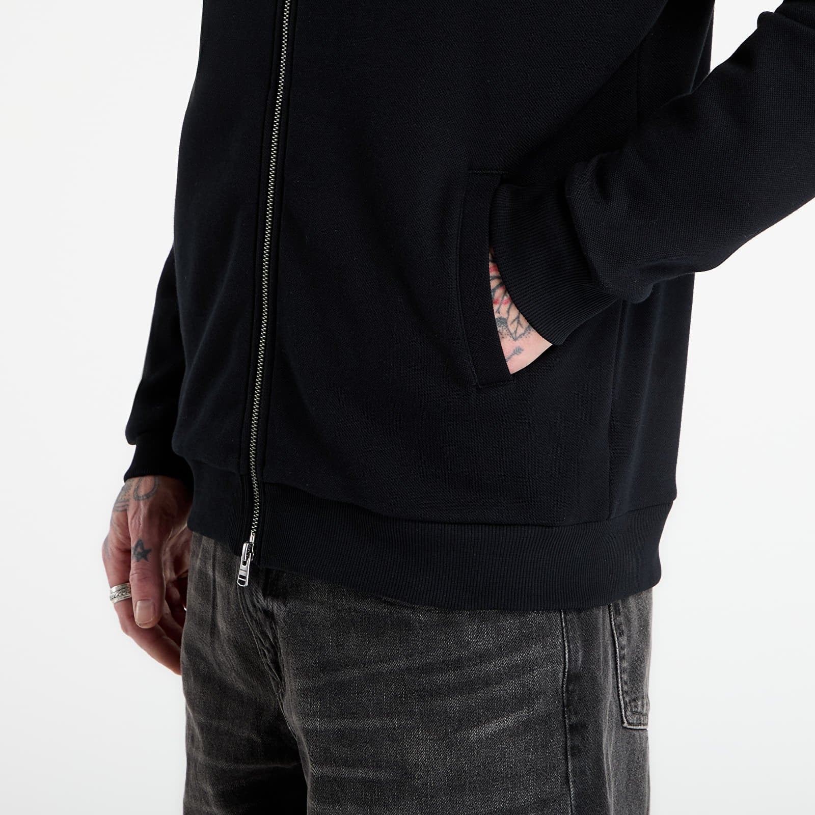 Fred Perry Fred Perry Erkek Normal Kalıp Çift Yönlü Fermuarlı Logo İşlemeli Uzun Kollu Siyah Sweatshirt J1328-102