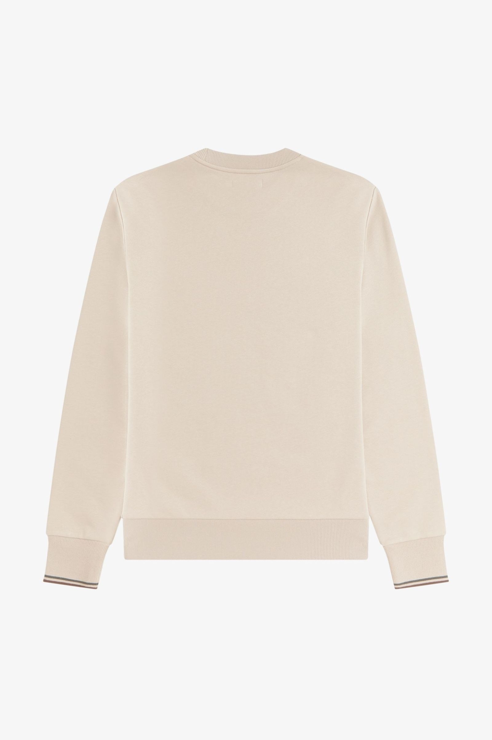 Fred Perry Fred Perry Erkek Normal Kalıp Yuvarlak Yakalı Logo İşlemeli Pamuk Karışımlı Uzun Kollu Beyaz Kazak M7535-50A