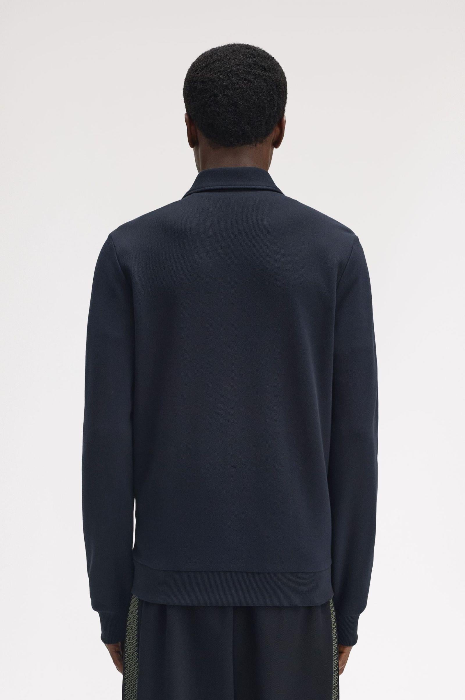 Fred Perry Fred Perry Erkek Normal Kalıp Çift Yönlü Fermuarlı Logo İşlemeli Uzun Kollu Lacivert Sweatshirt J1328-608