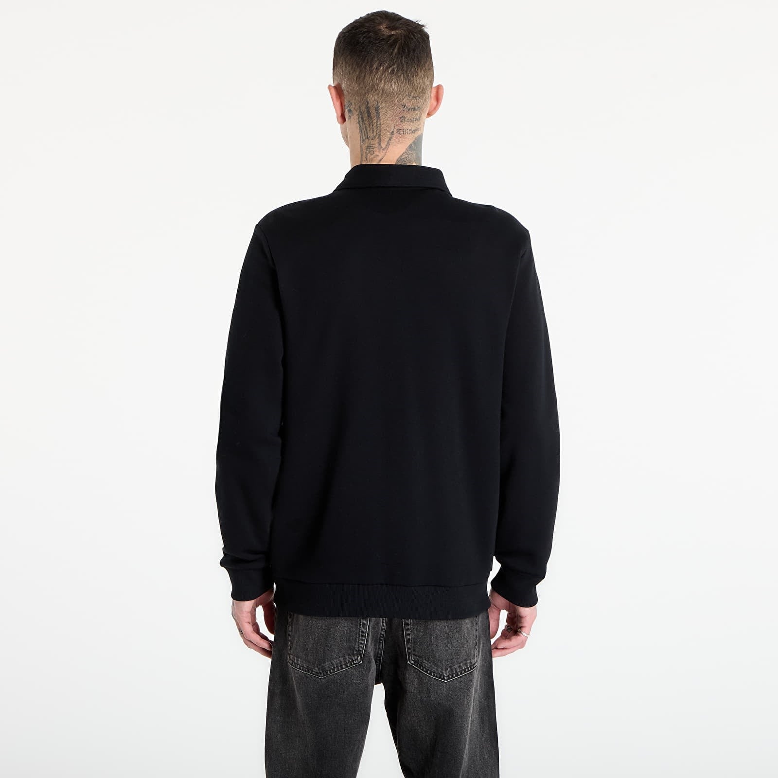Fred Perry Fred Perry Erkek Normal Kalıp Çift Yönlü Fermuarlı Logo İşlemeli Uzun Kollu Siyah Sweatshirt J1328-102
