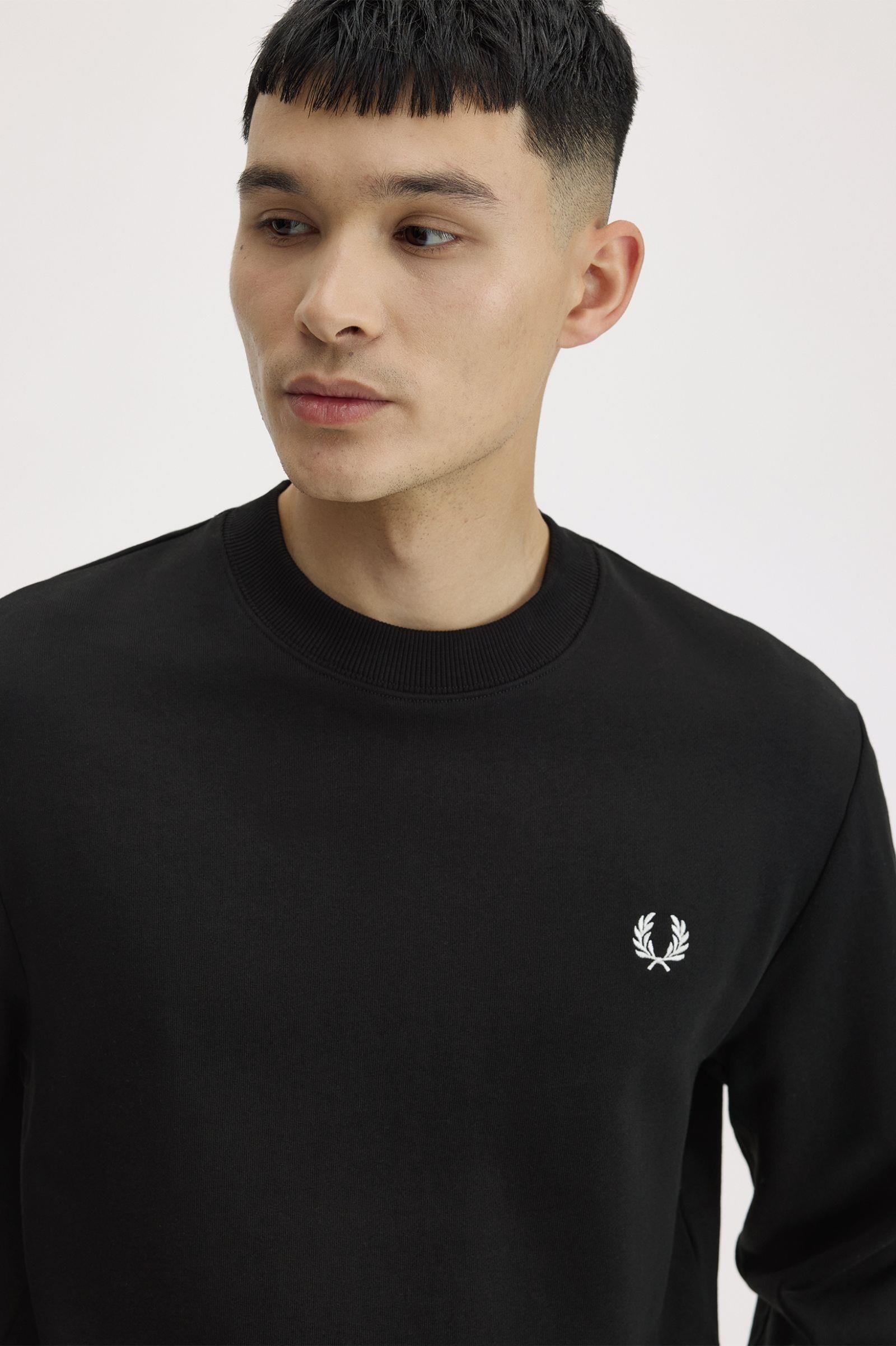 Fred Perry Fred Perry Erkek Normal Kalıp Yuvarlak Yakalı Logo İşlemeli Pamuk Karışımlı Uzun Kollu 184 Sweatshirt M7535-184