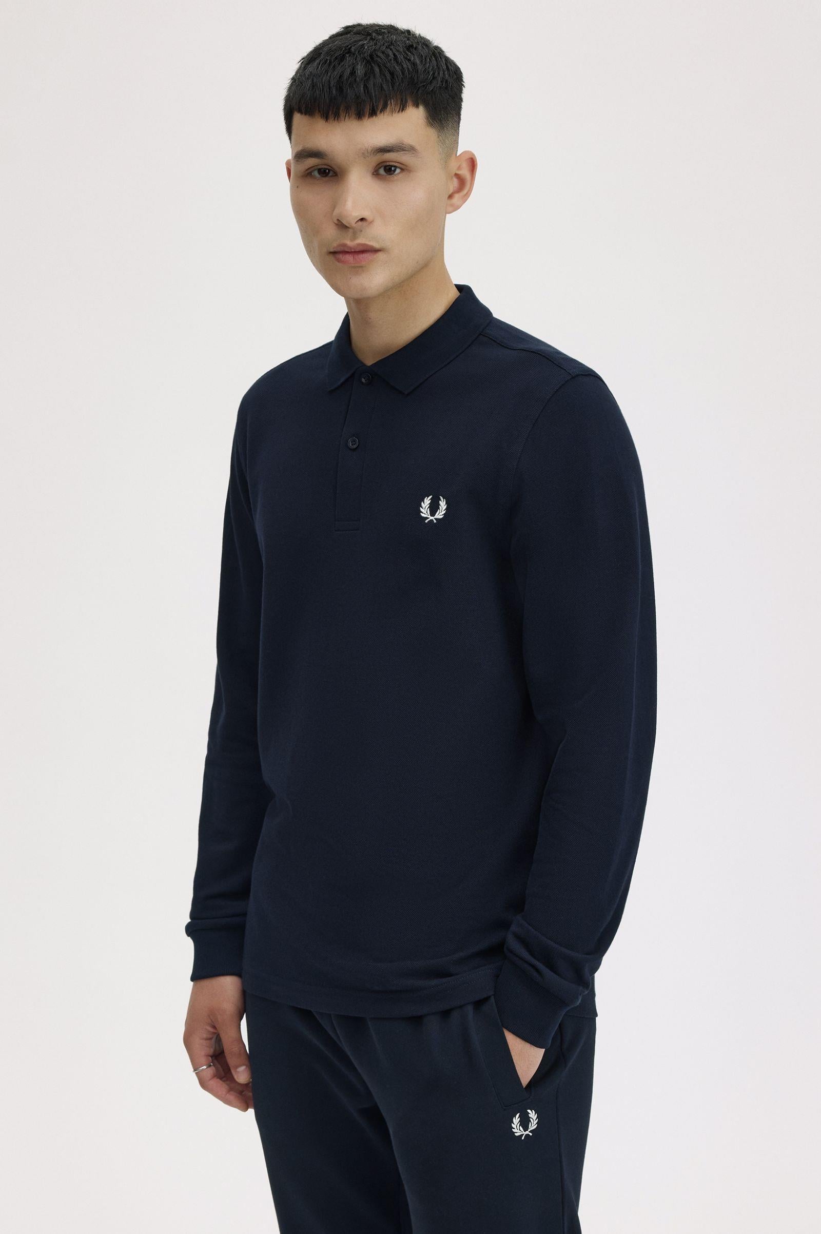 FRED PERRY ポロシャツ M6006 ネイビー サイズL FRED PERRY（フレッドペリー） 長袖 ポロシャツ M6006 国内正規品