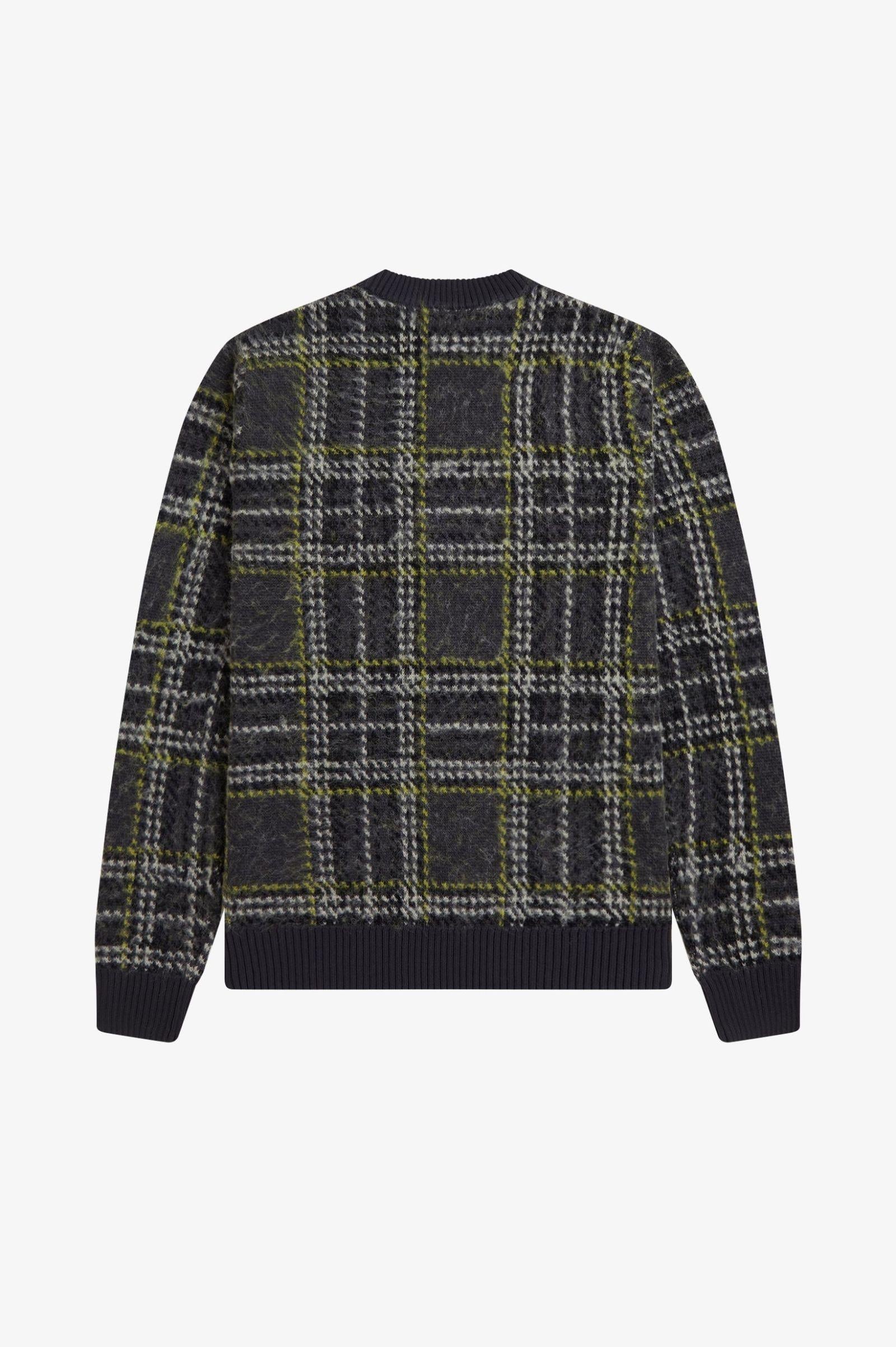 Fred Perry Fred Perry Erkek Örme Kumaş Uzun Kol Bisiklet Yaka Desenli Gri Hırka K1552-297